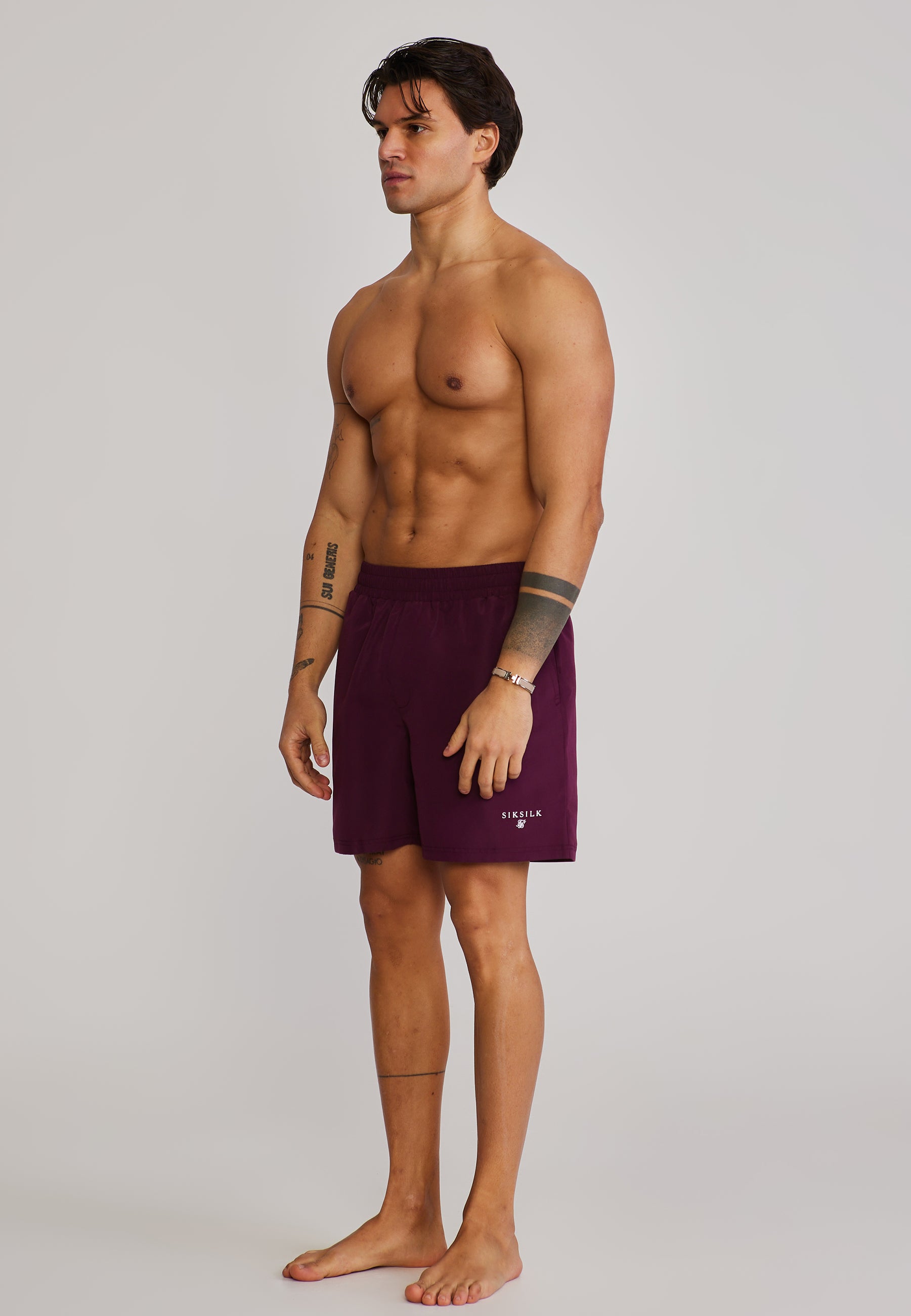 Swim shorts in burgundy Swim trunks SikSilk