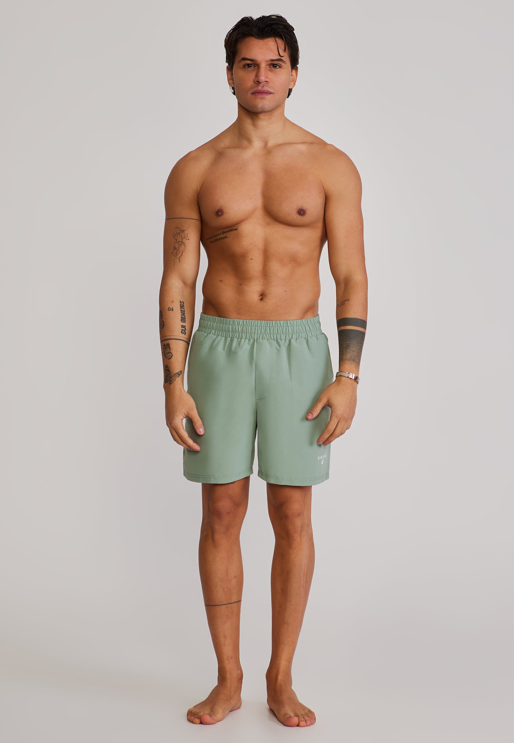 Swim shorts in green Swimwear SikSilk