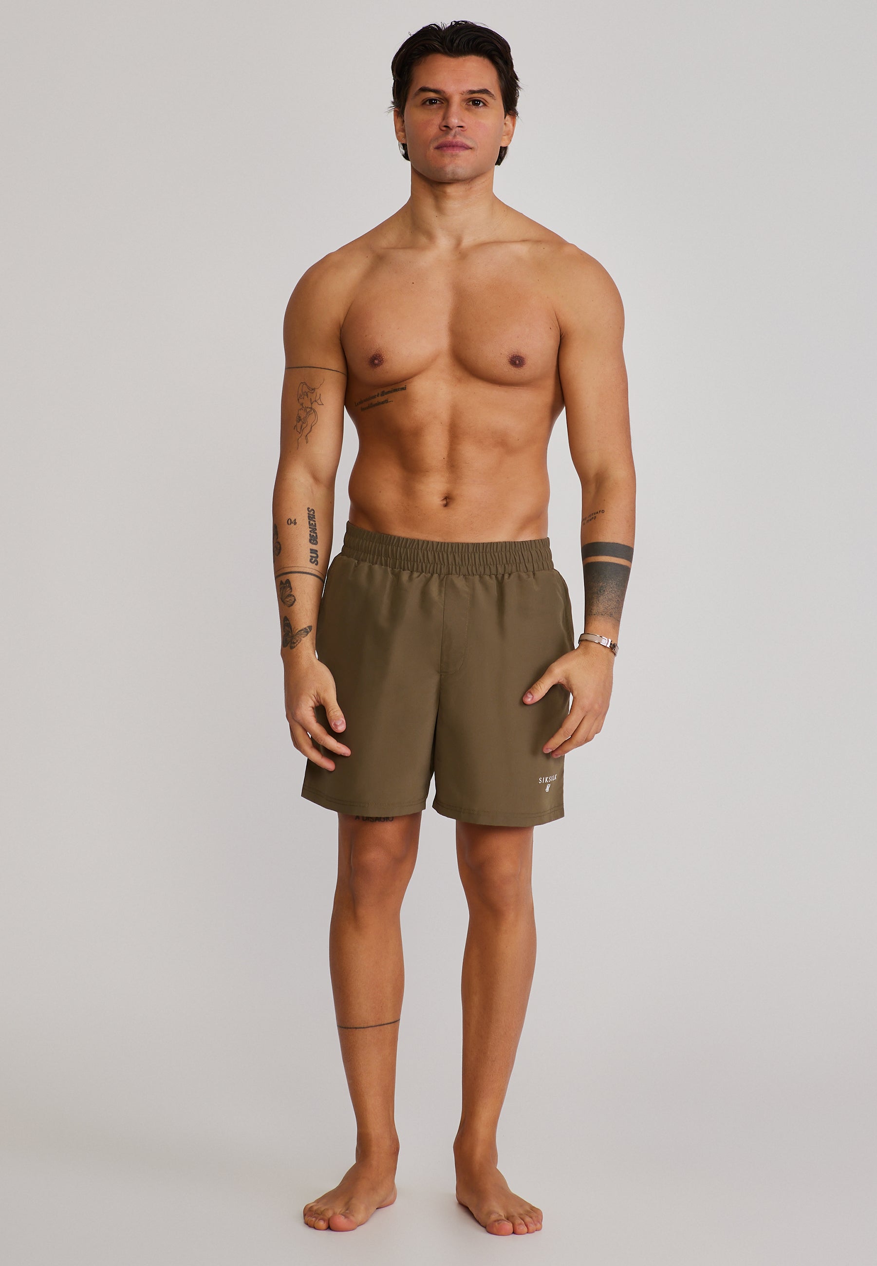 Swim shorts in khaki green Swim trunks SikSilk