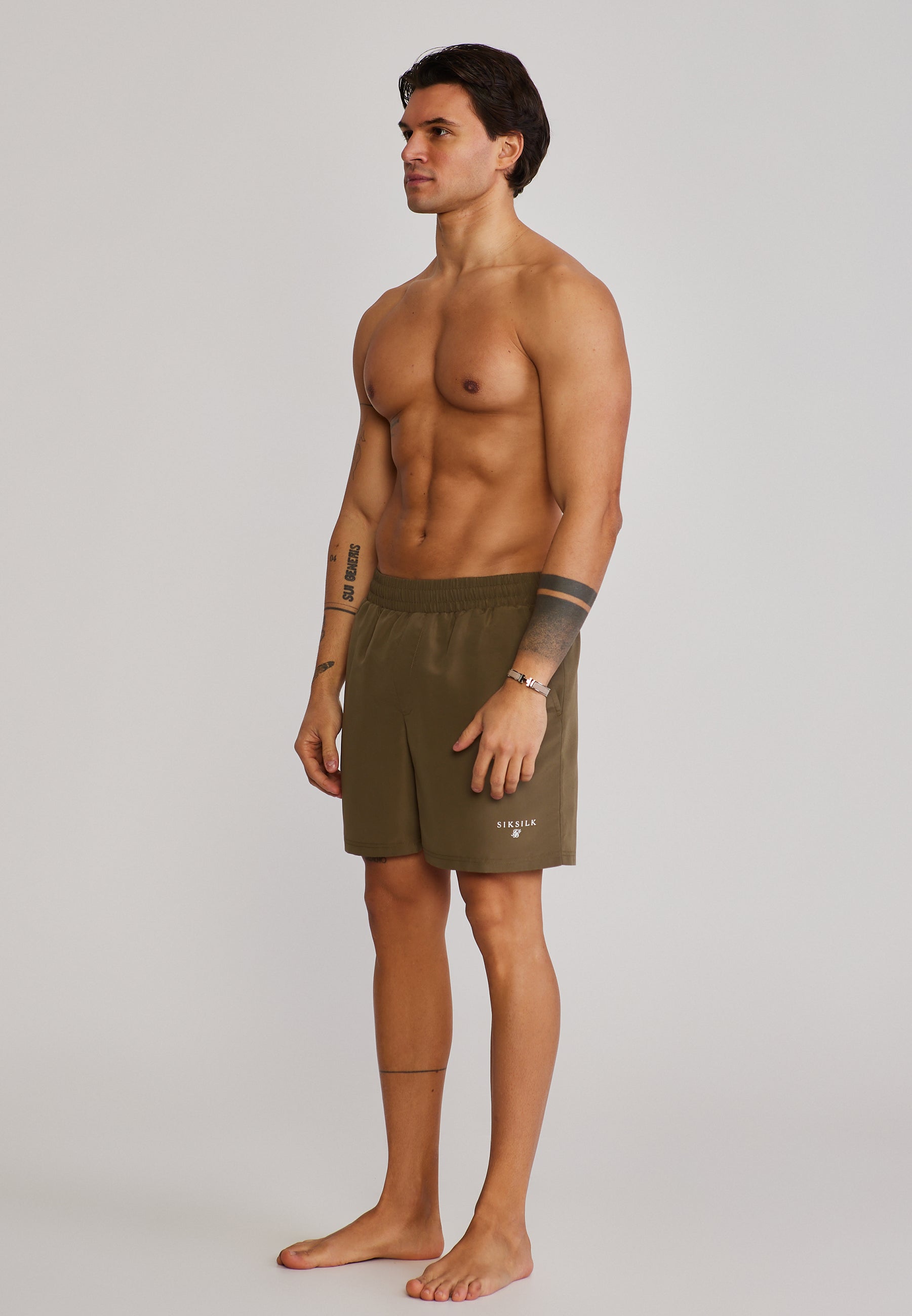 Swim shorts in khaki green Swim trunks SikSilk