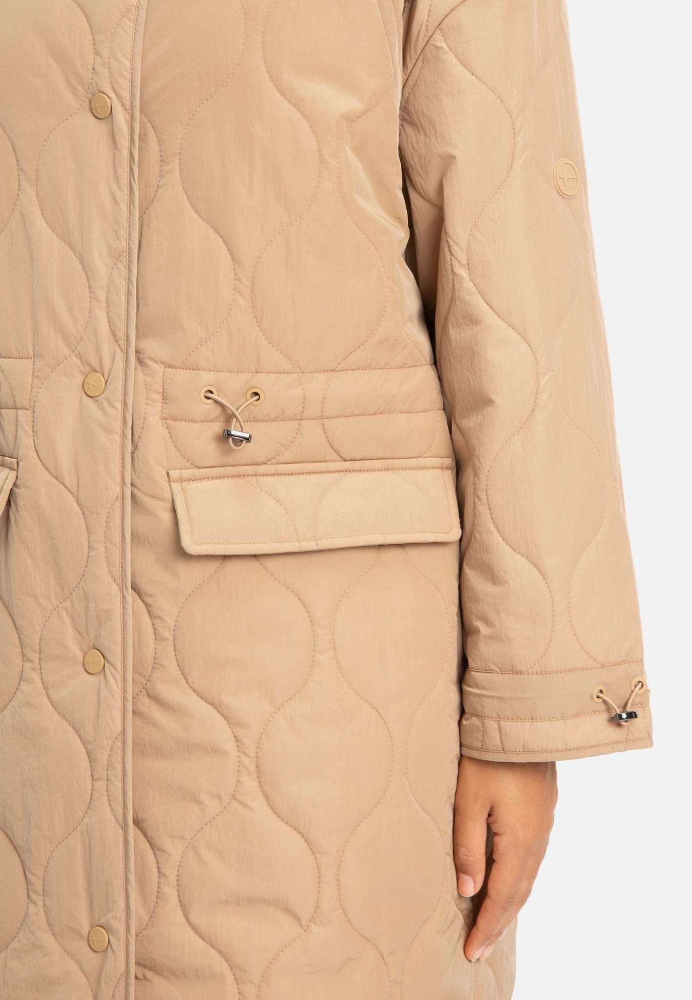 Baicoi Quilted Coat in Iced Coffee Jackets Tamaris   