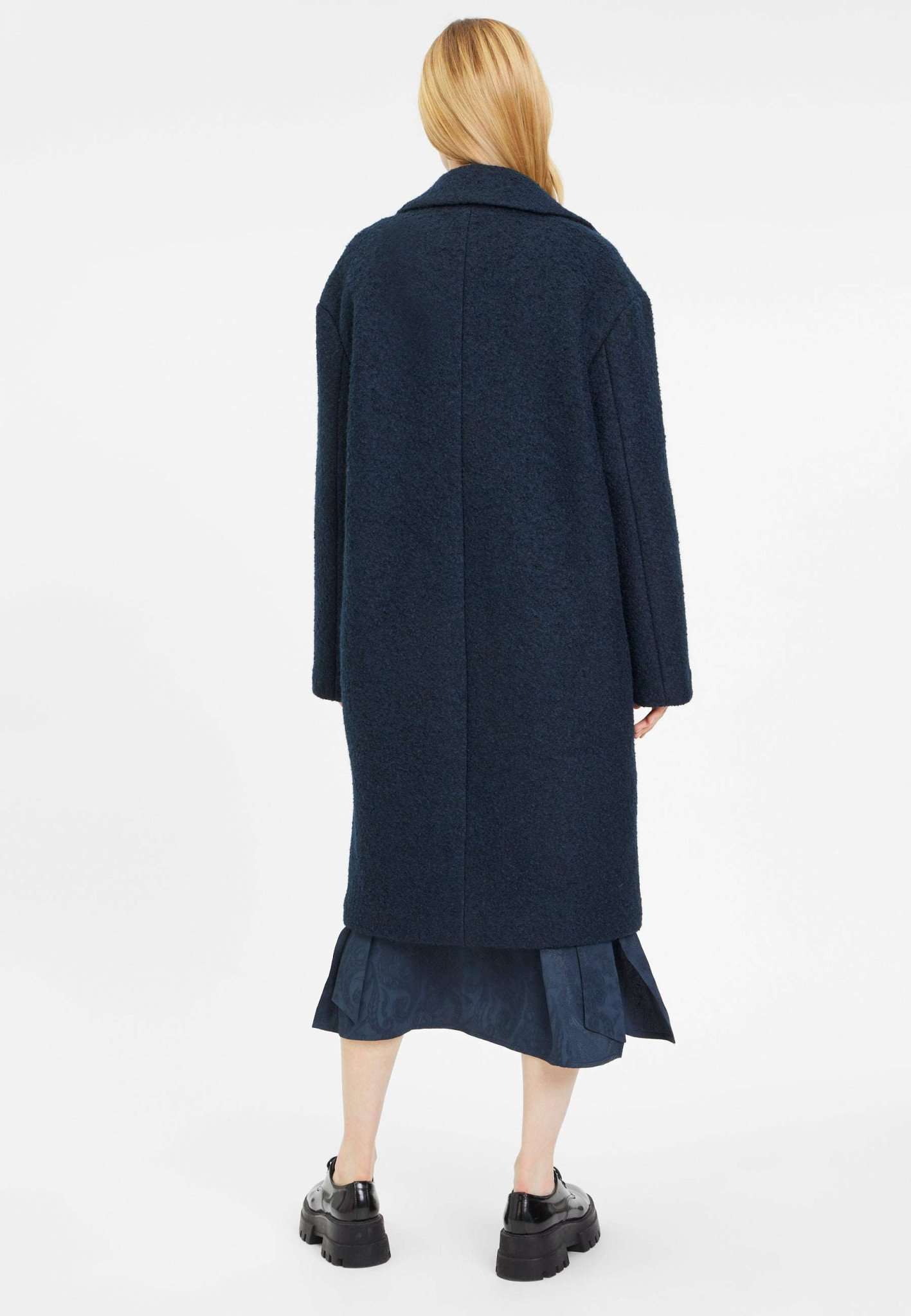 Bale Bouclé Coat in Blueberry Jackets Tamaris   