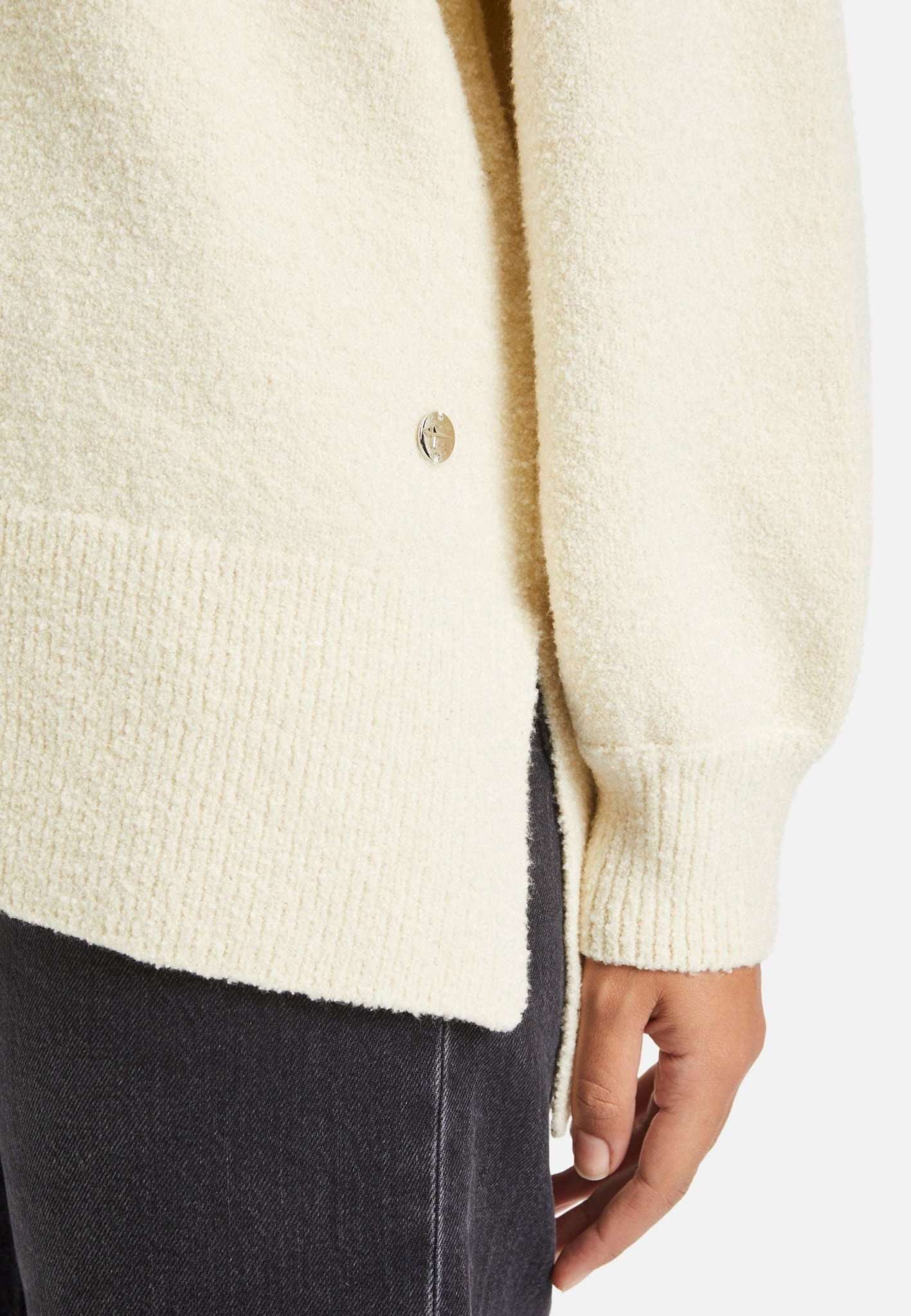 Barlt Boucle Knit Sweater in Antique White Sweater Tamaris   