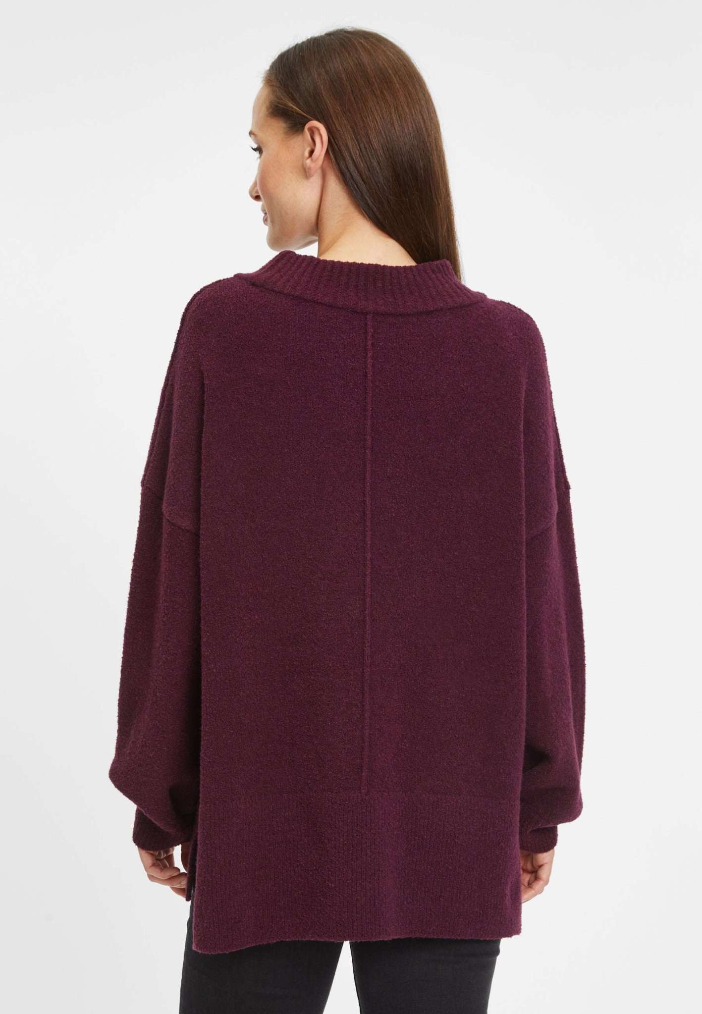 Barlt Boucle Knit Sweater in Grape Wine Sweater Tamaris   