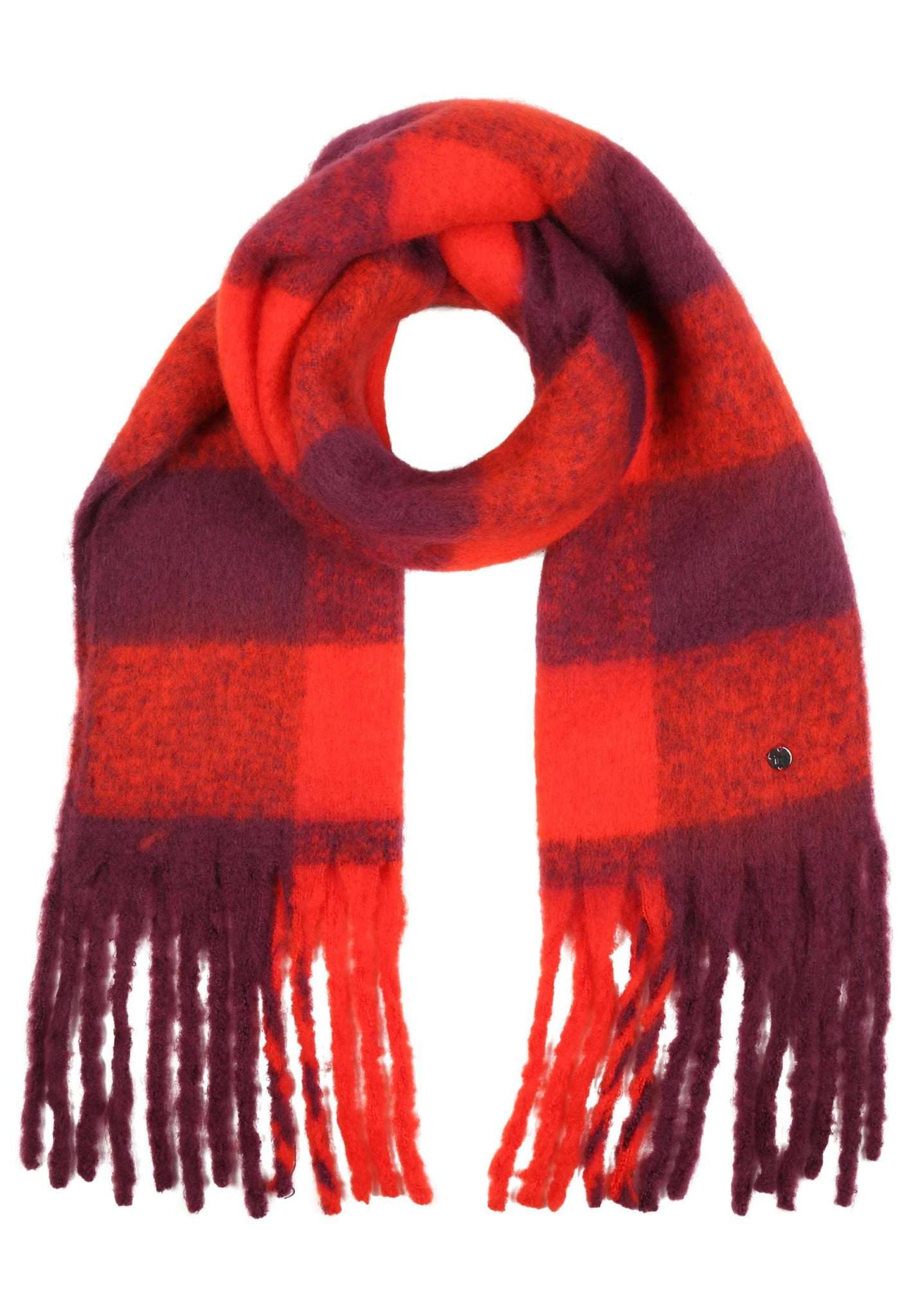 Birstein in Fiery Red Grape Wine checked scarves Tamaris   