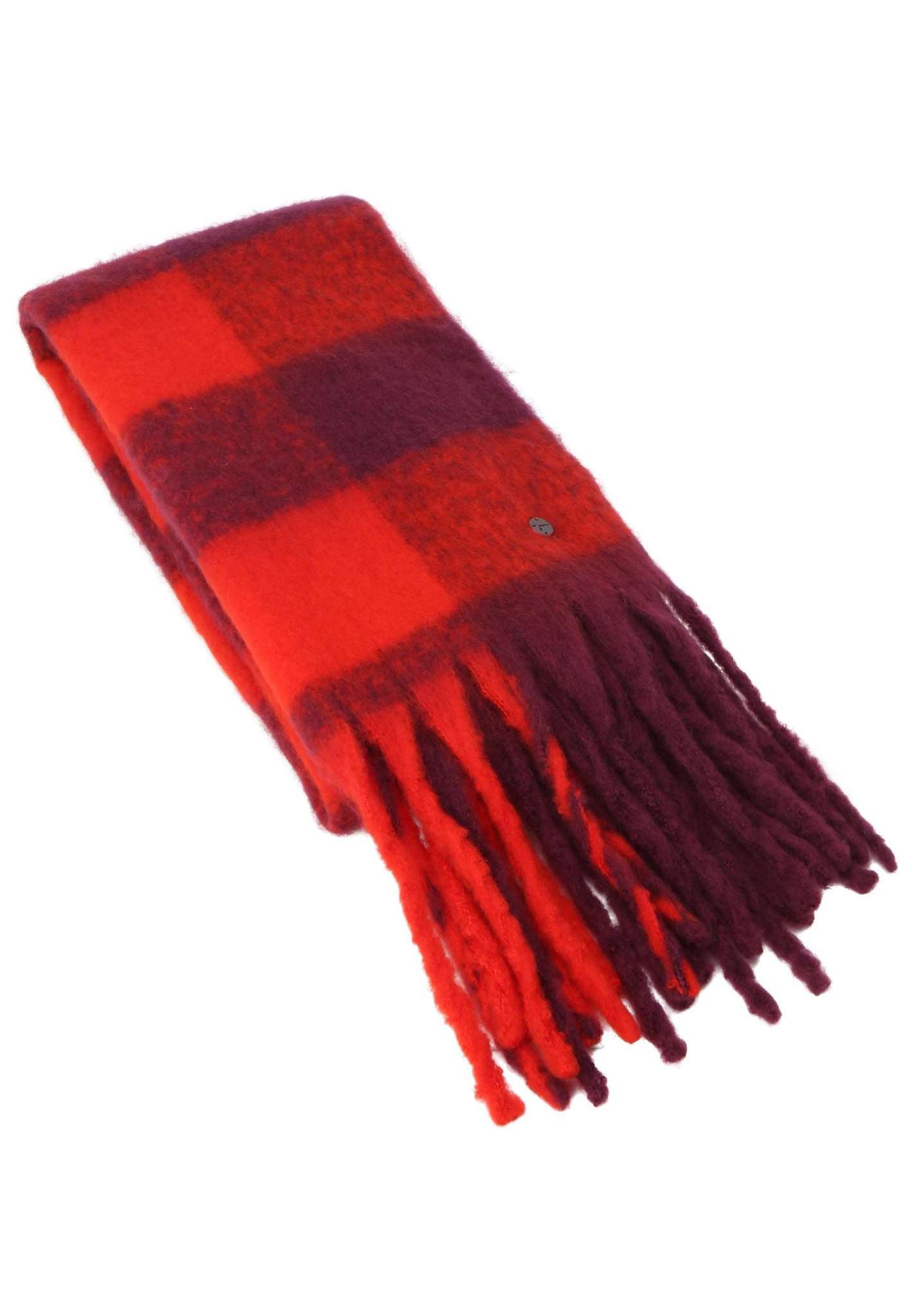 Birstein in Fiery Red Grape Wine checked scarves Tamaris   