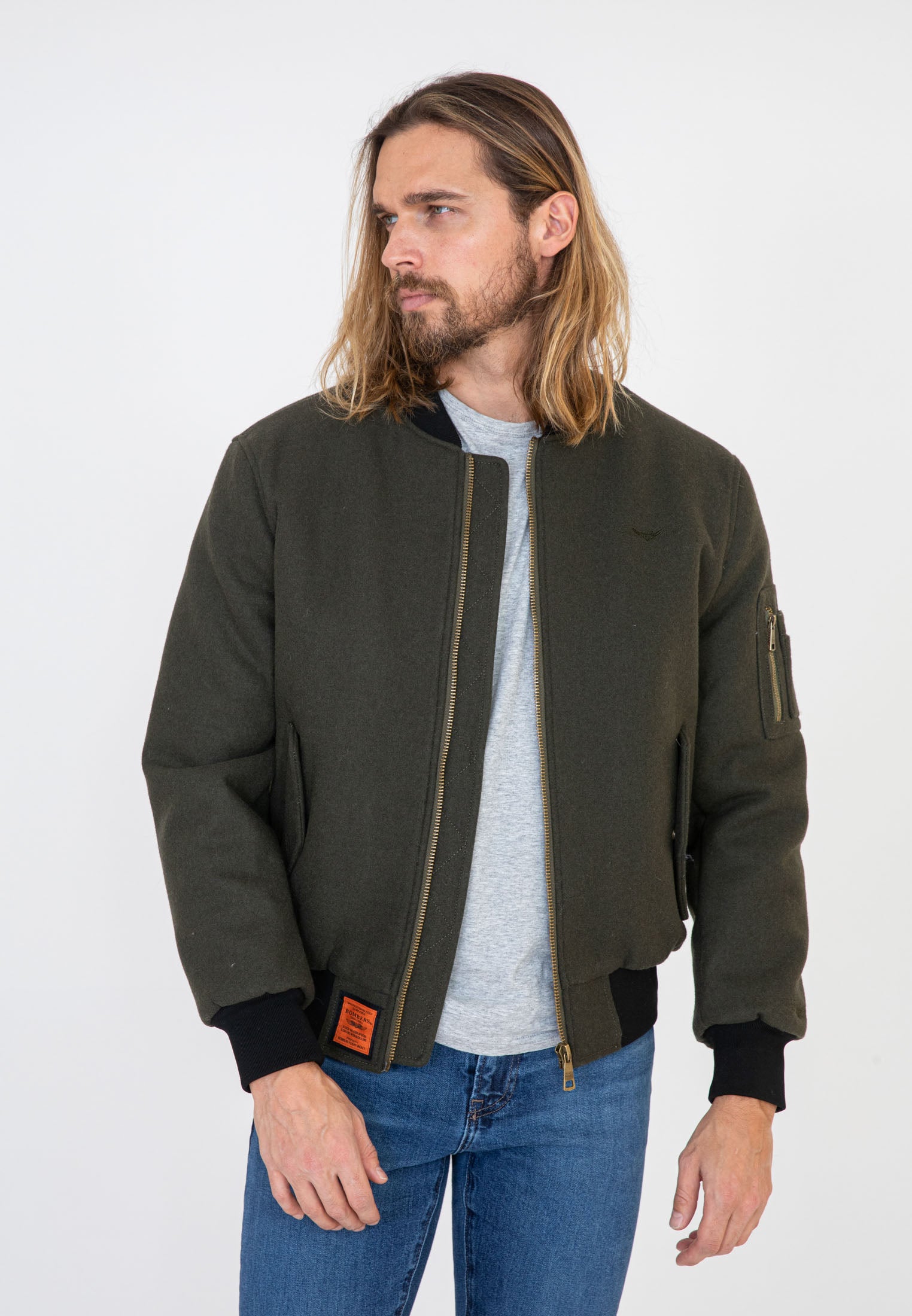 Track M bomber jacket in kaki Jackets Bombers Original   