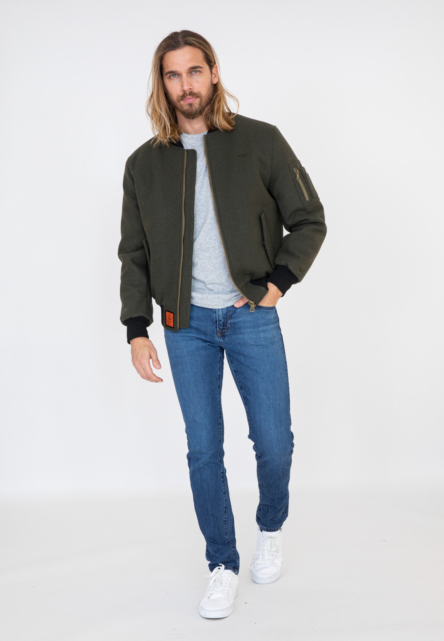 Track M bomber jacket in kaki Jackets Bombers Original   