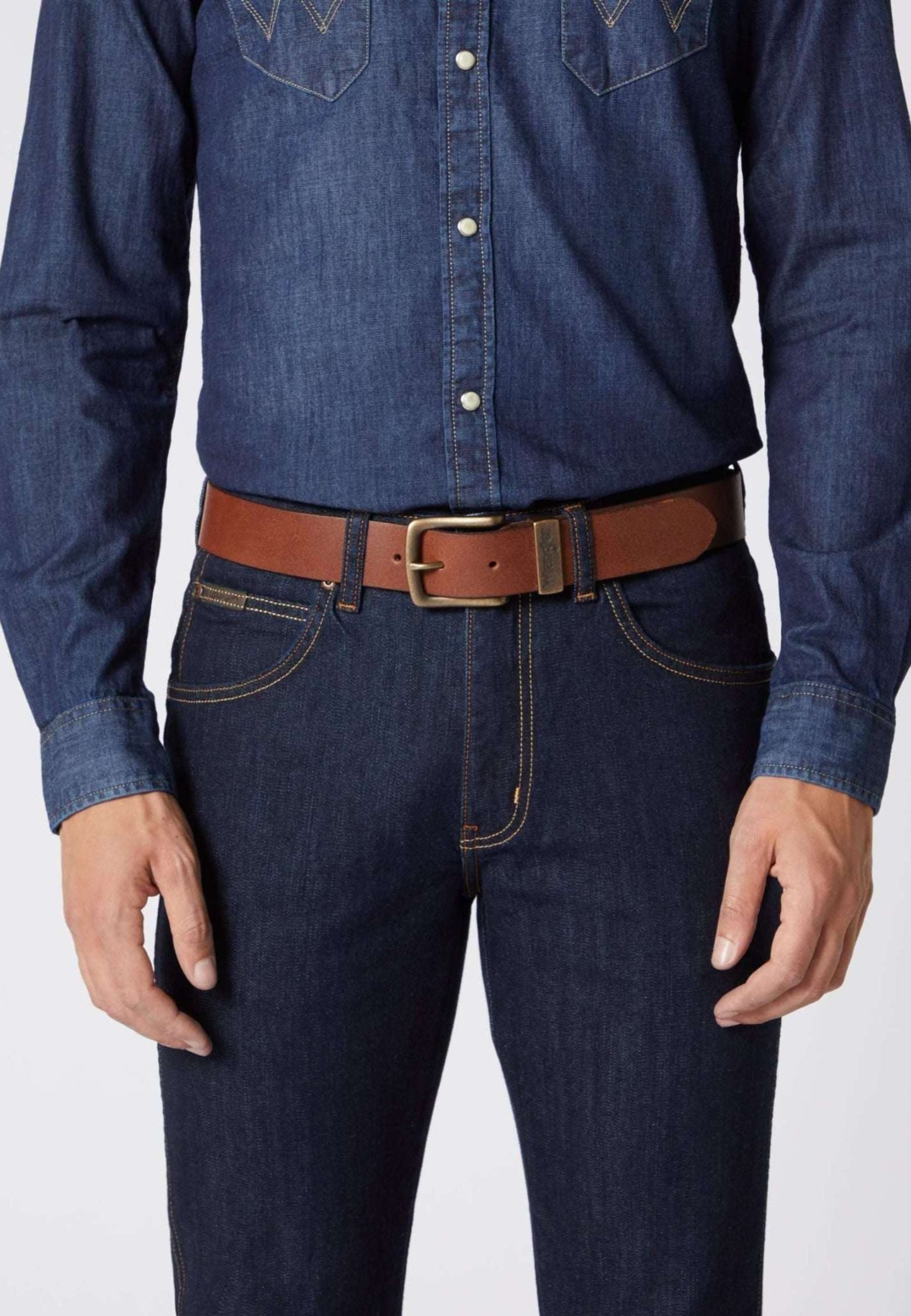 Metal Loop Belt in Cognac