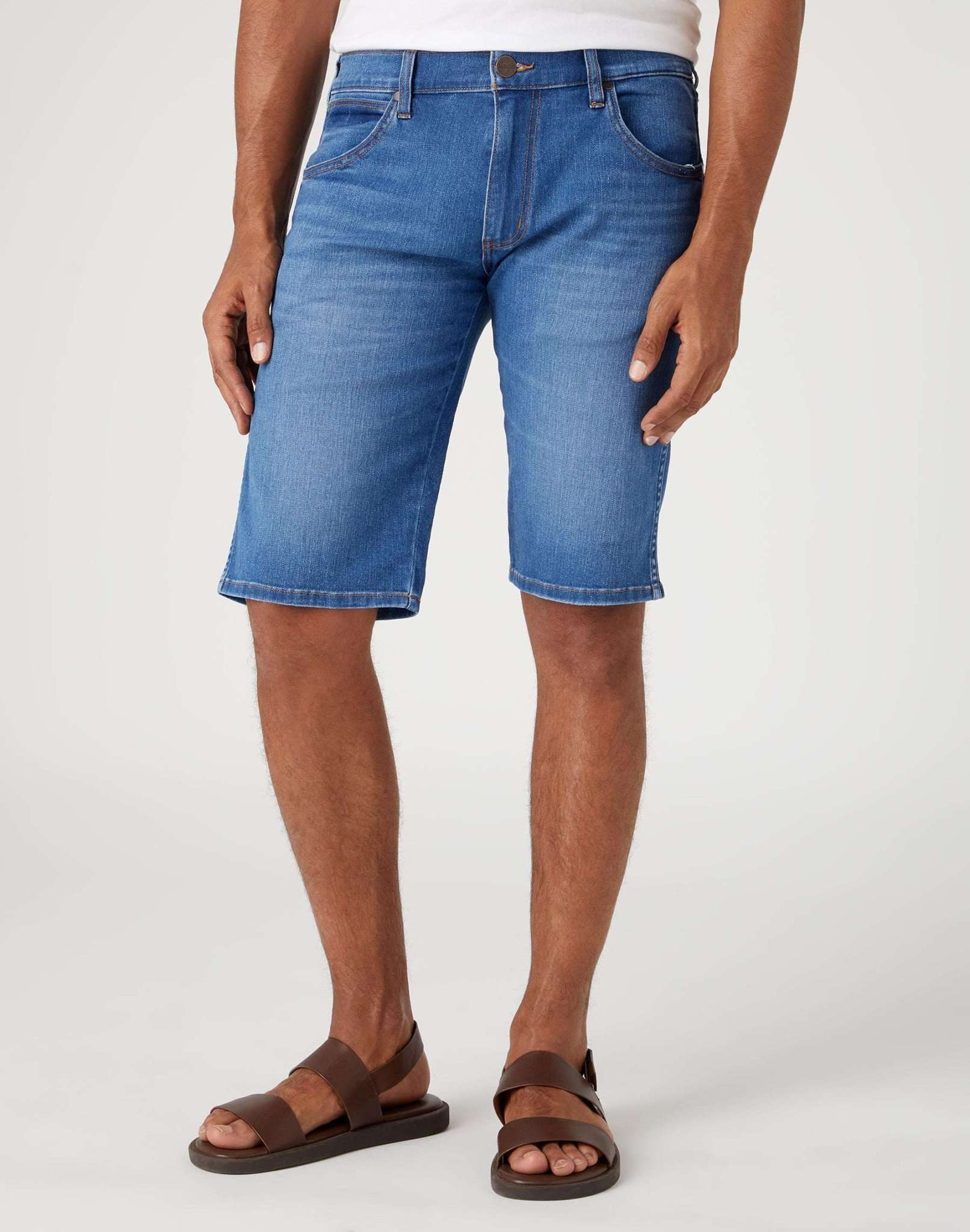 Colton Shorts in Blue Vortex Jean Shorts Wrangler   