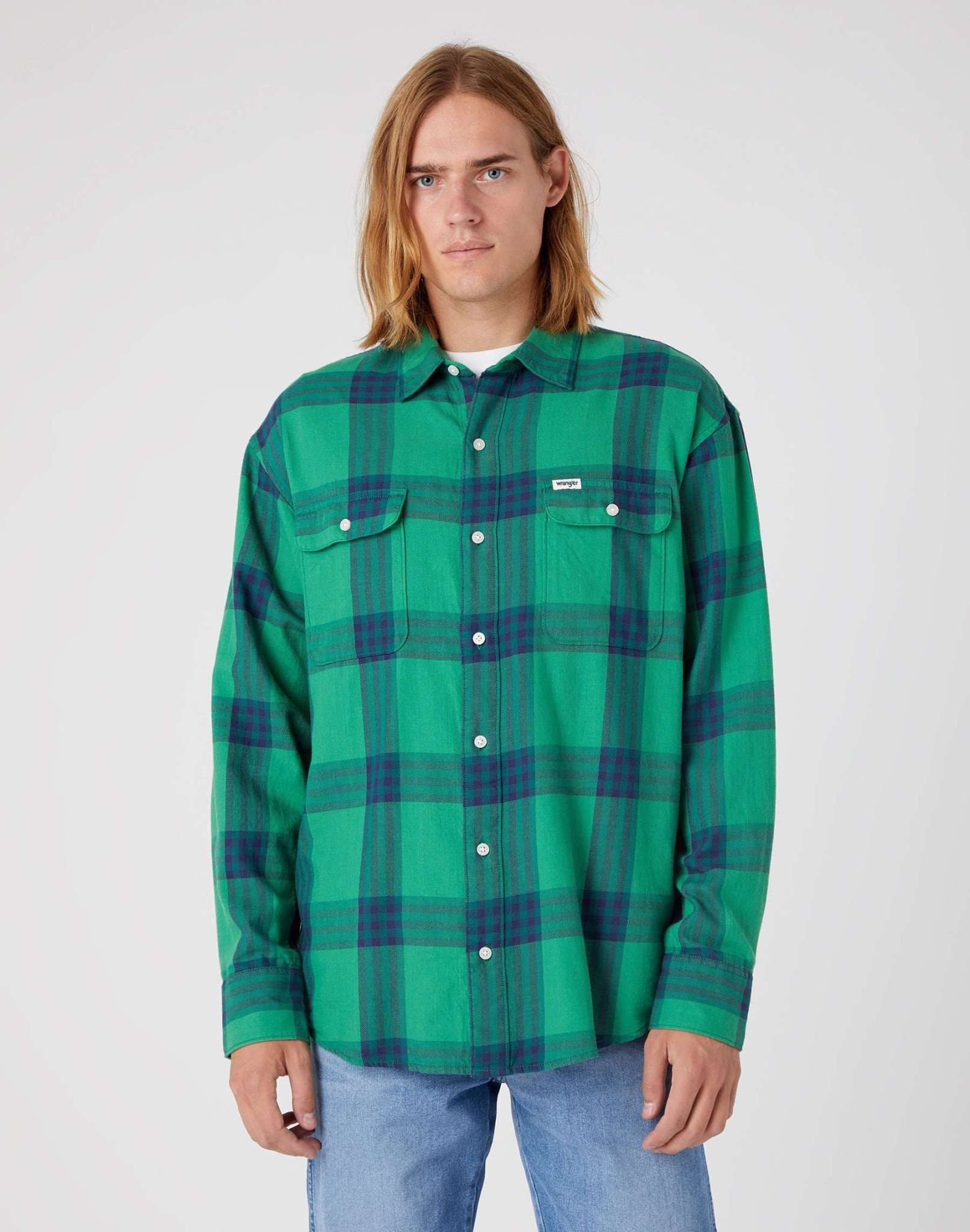 Patch Pocket Shirt in Pine Green Shirts Wrangler   