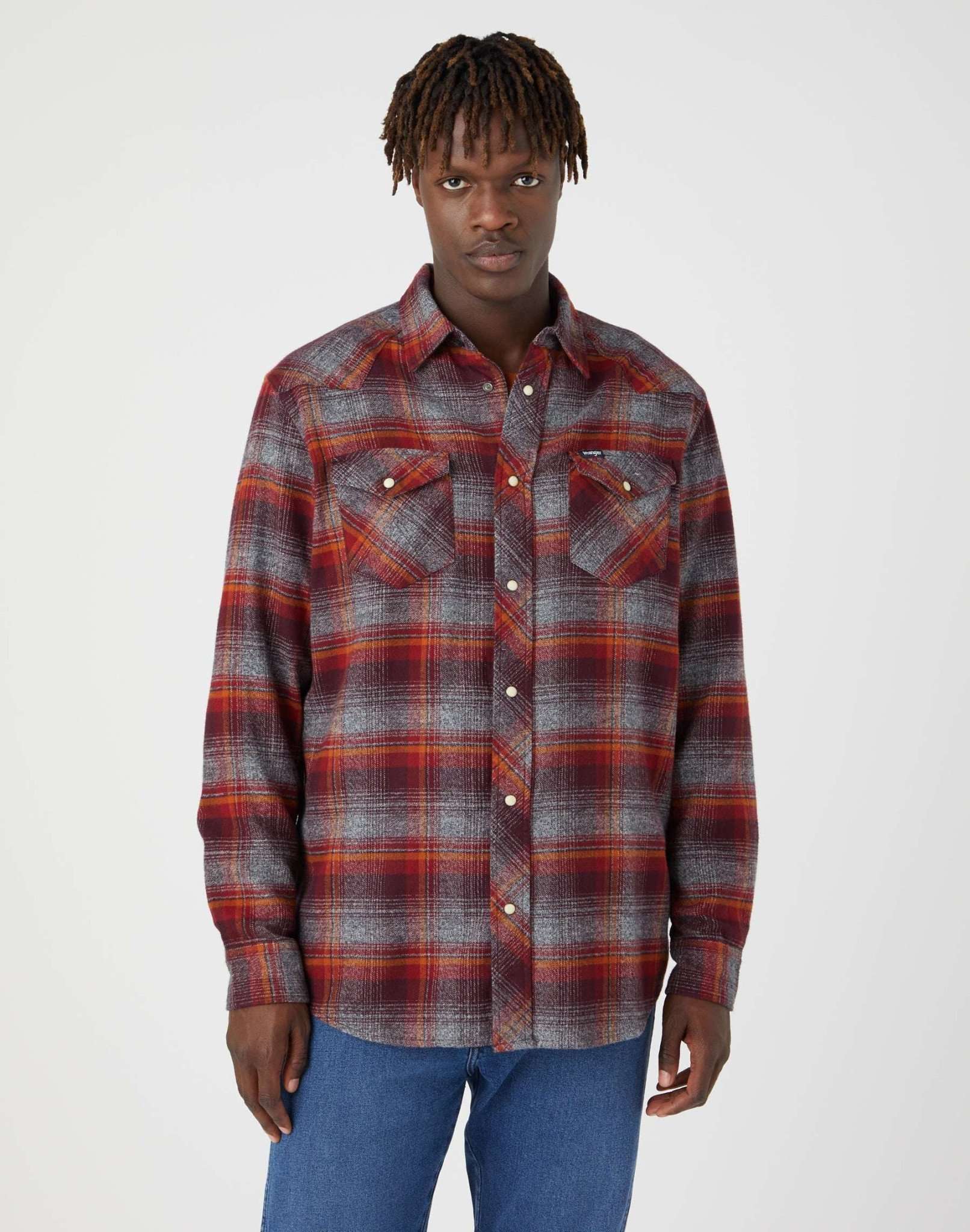 Heritage Shirt in Rhubarb Red Shirts Wrangler   