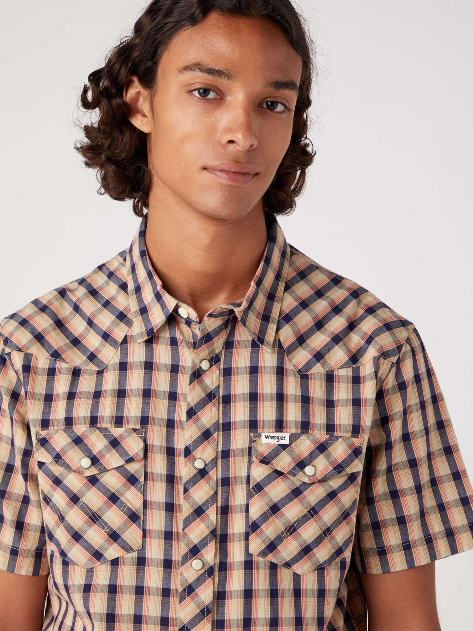 Short Sleeve Western Shirt in Tobacco Brown Shirts Wrangler   