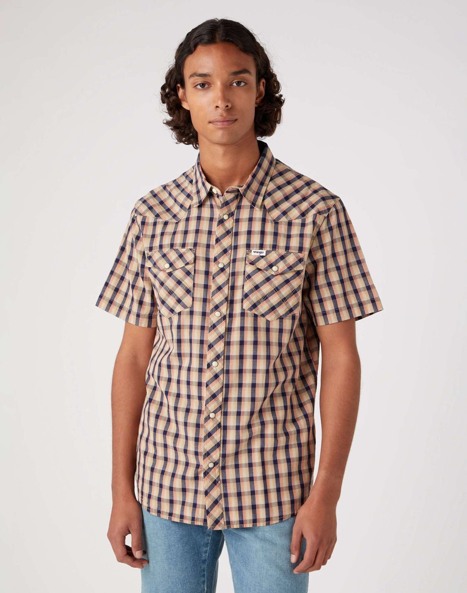 Short Sleeve Western Shirt in Tobacco Brown Shirts Wrangler   