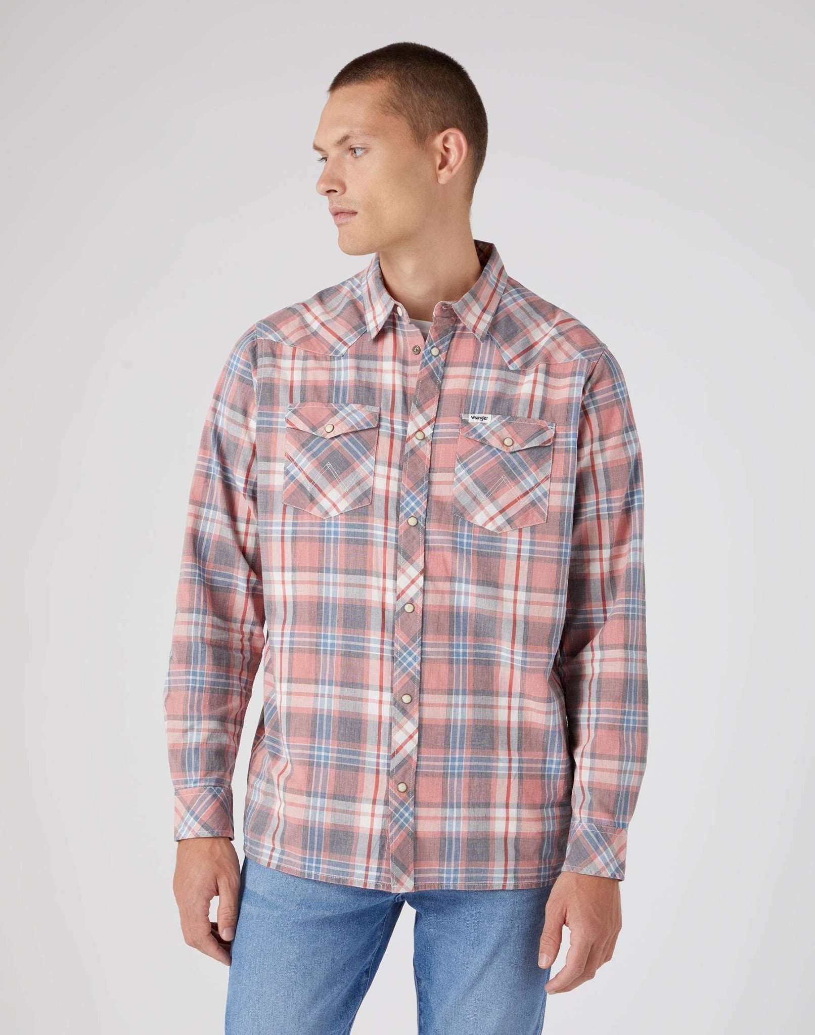 Western Shirt in Faded Rose Shirts Wrangler   