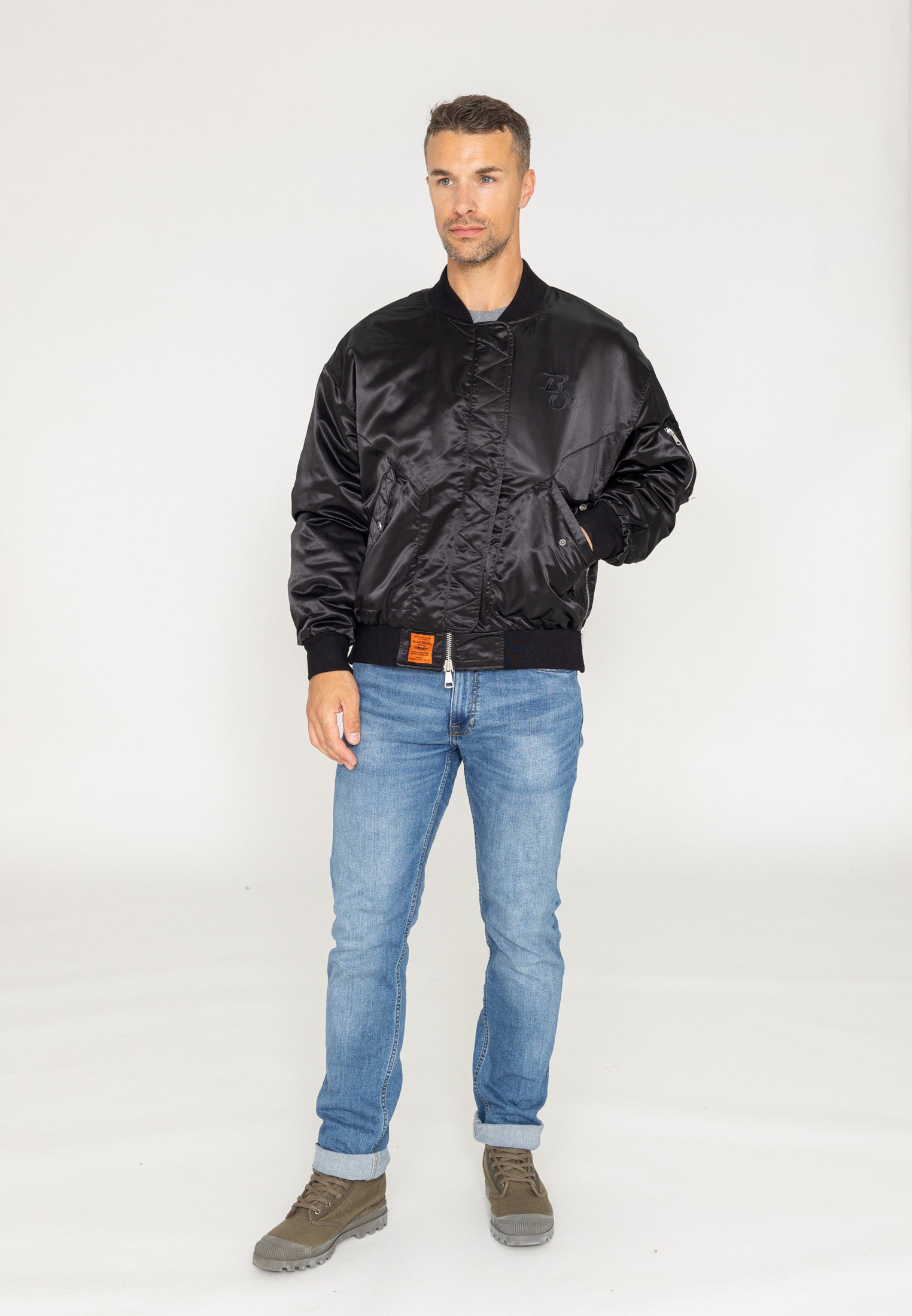 Wavy U bomber jacket in Black Jackets Bombers Original   