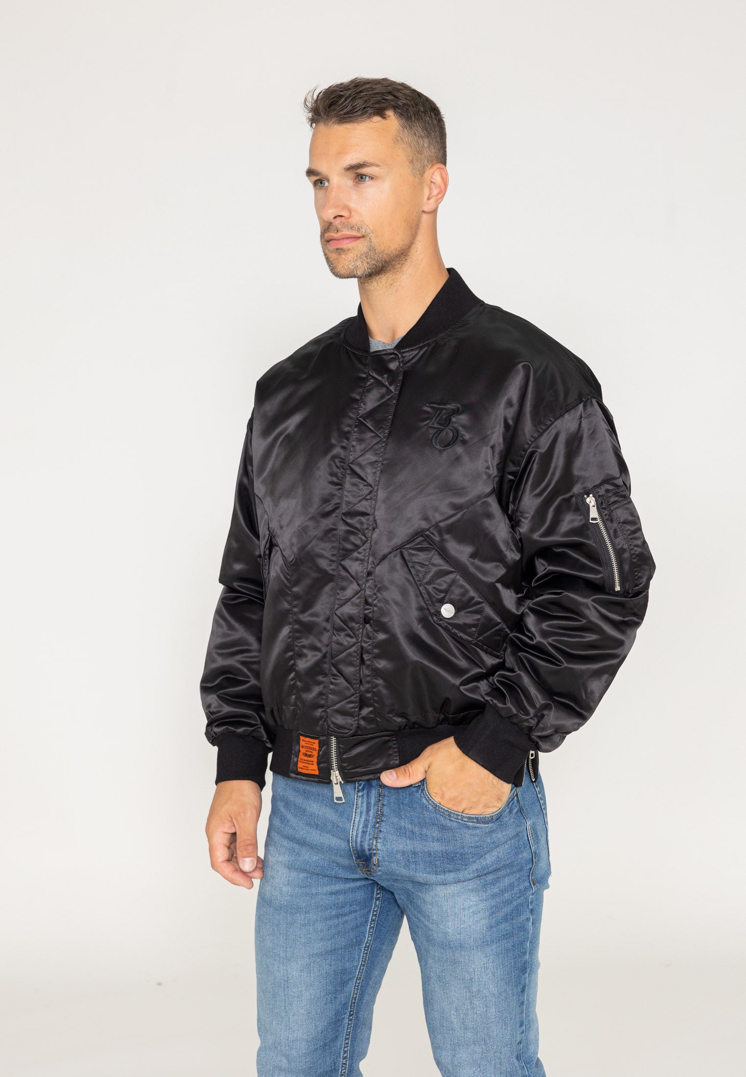 Wavy U bomber jacket in Black Jackets Bombers Original   