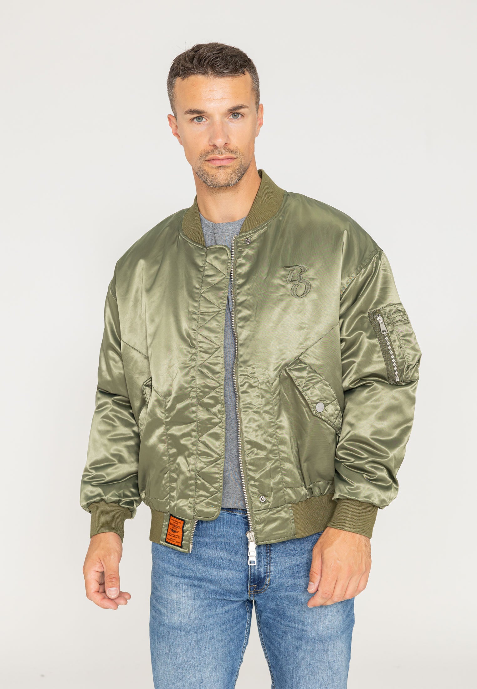 Wavy U bomber jacket in kaki Jackets Bombers Original   