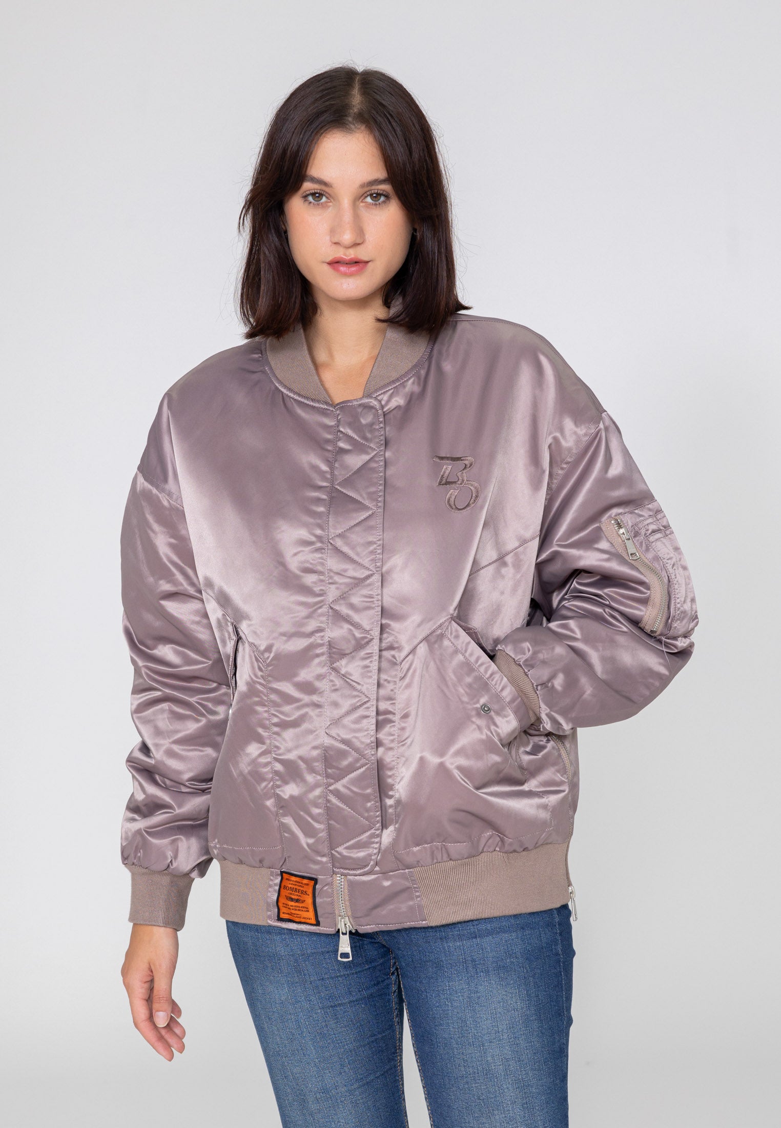 Wavy U bomber jacket in pink Jackets Bombers Original   