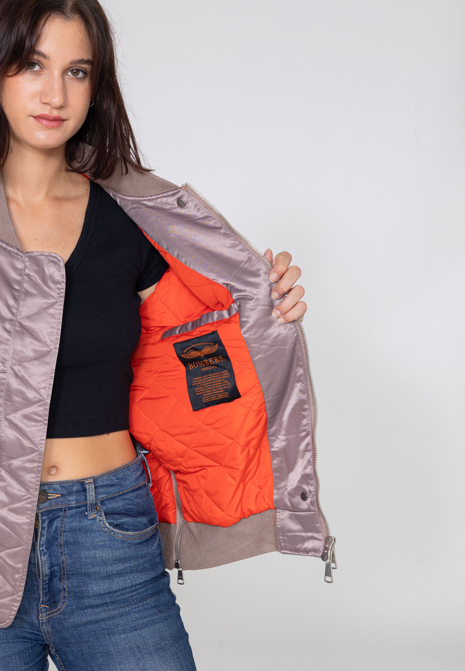 Wavy U bomber jacket in pink Jackets Bombers Original   