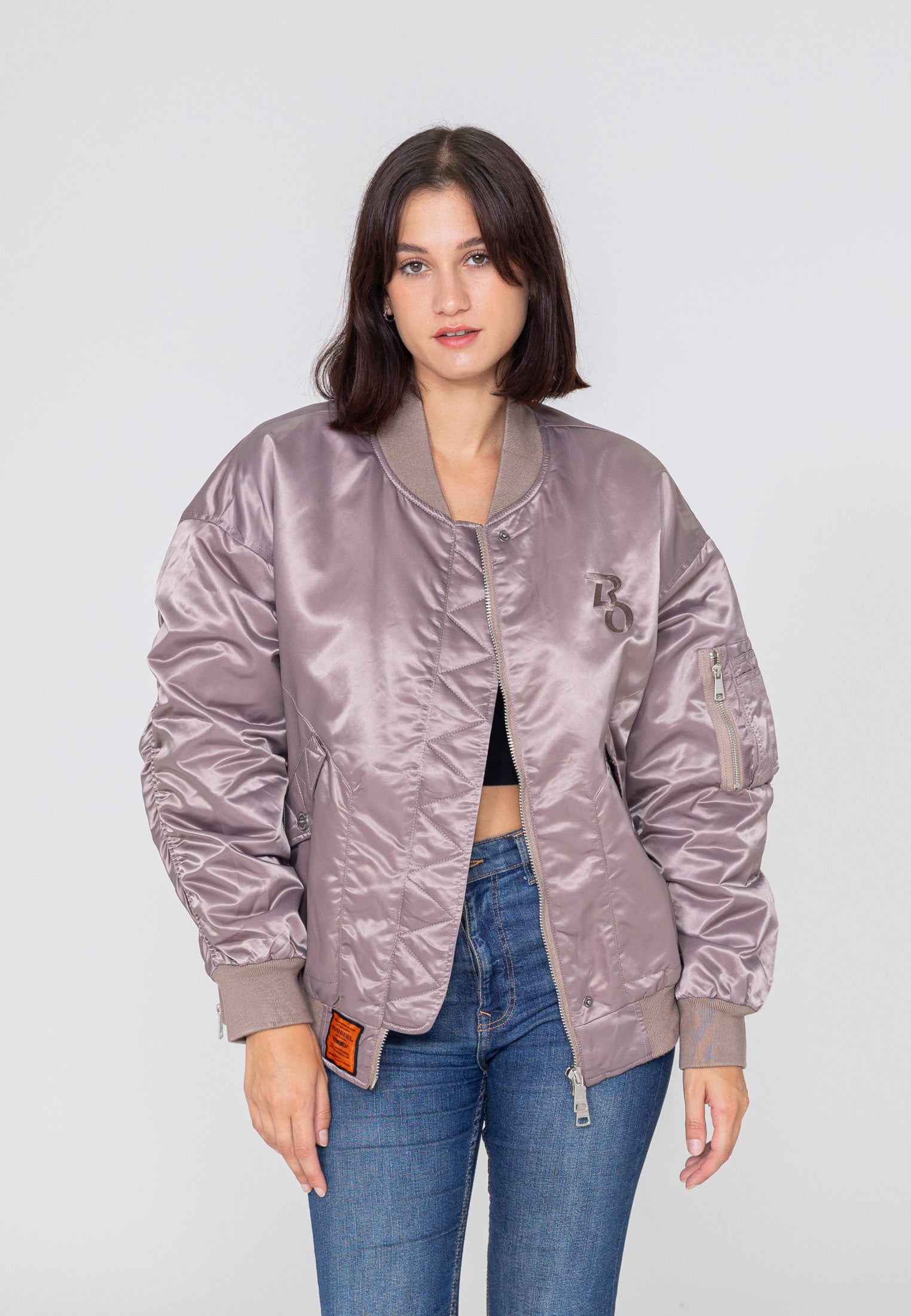 Wavy U bomber jacket in pink Jackets Bombers Original   