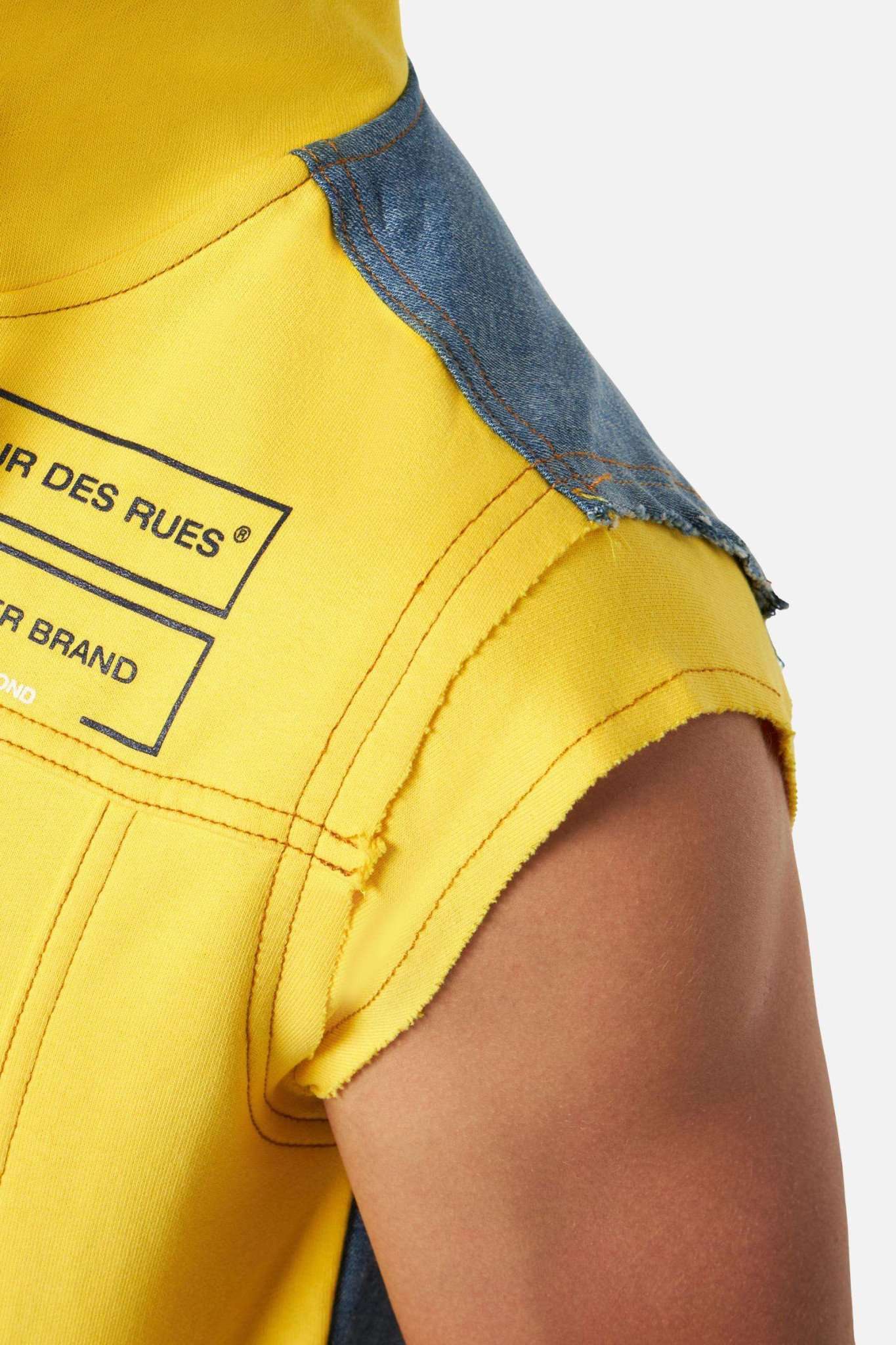 Mixed Fabric Sleeveless in Yellow Sweat Jackets Boxeur des Rues   