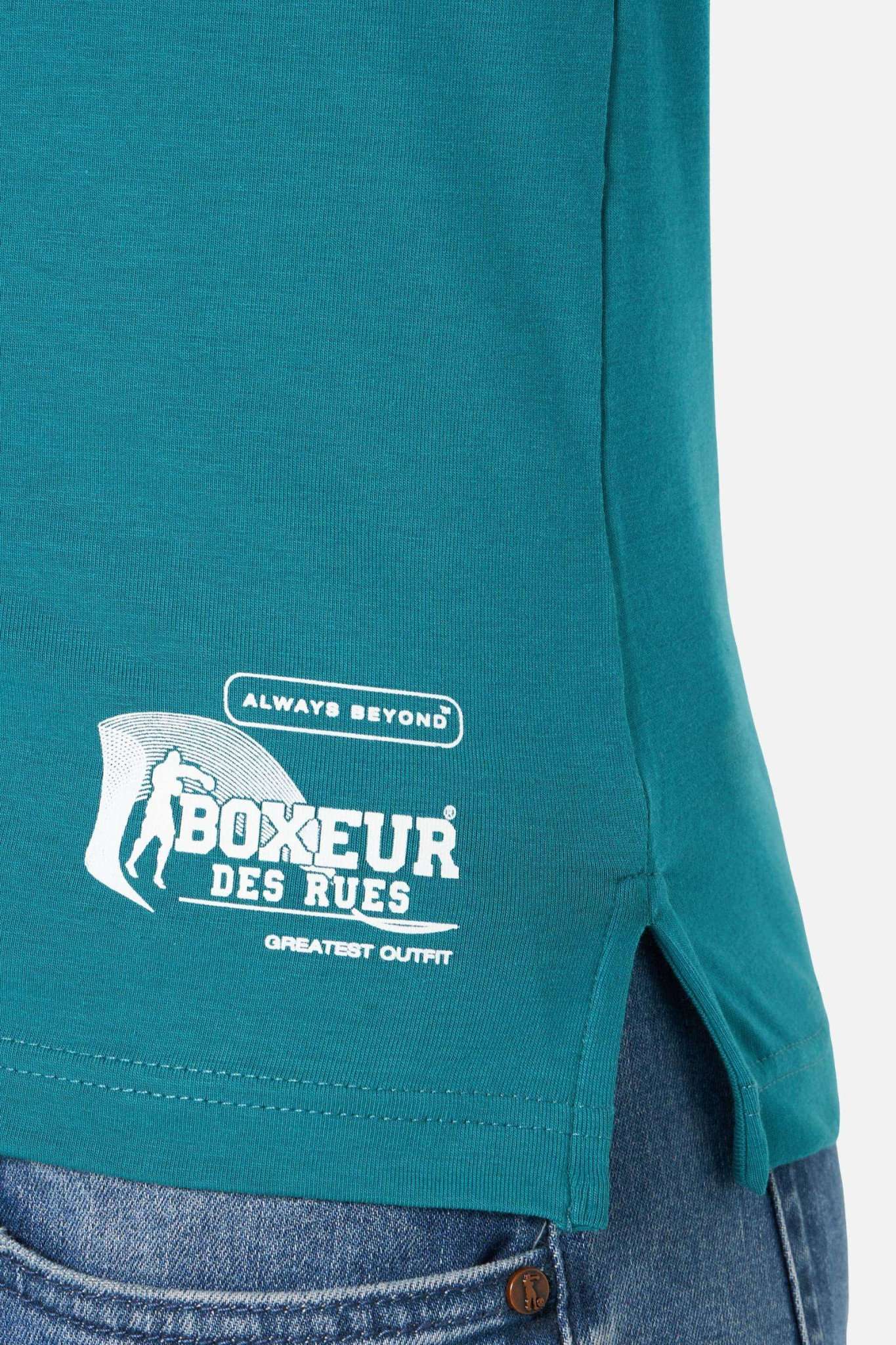 Basic Printed Tank Top in Ocean Tops Boxeur des Rues   