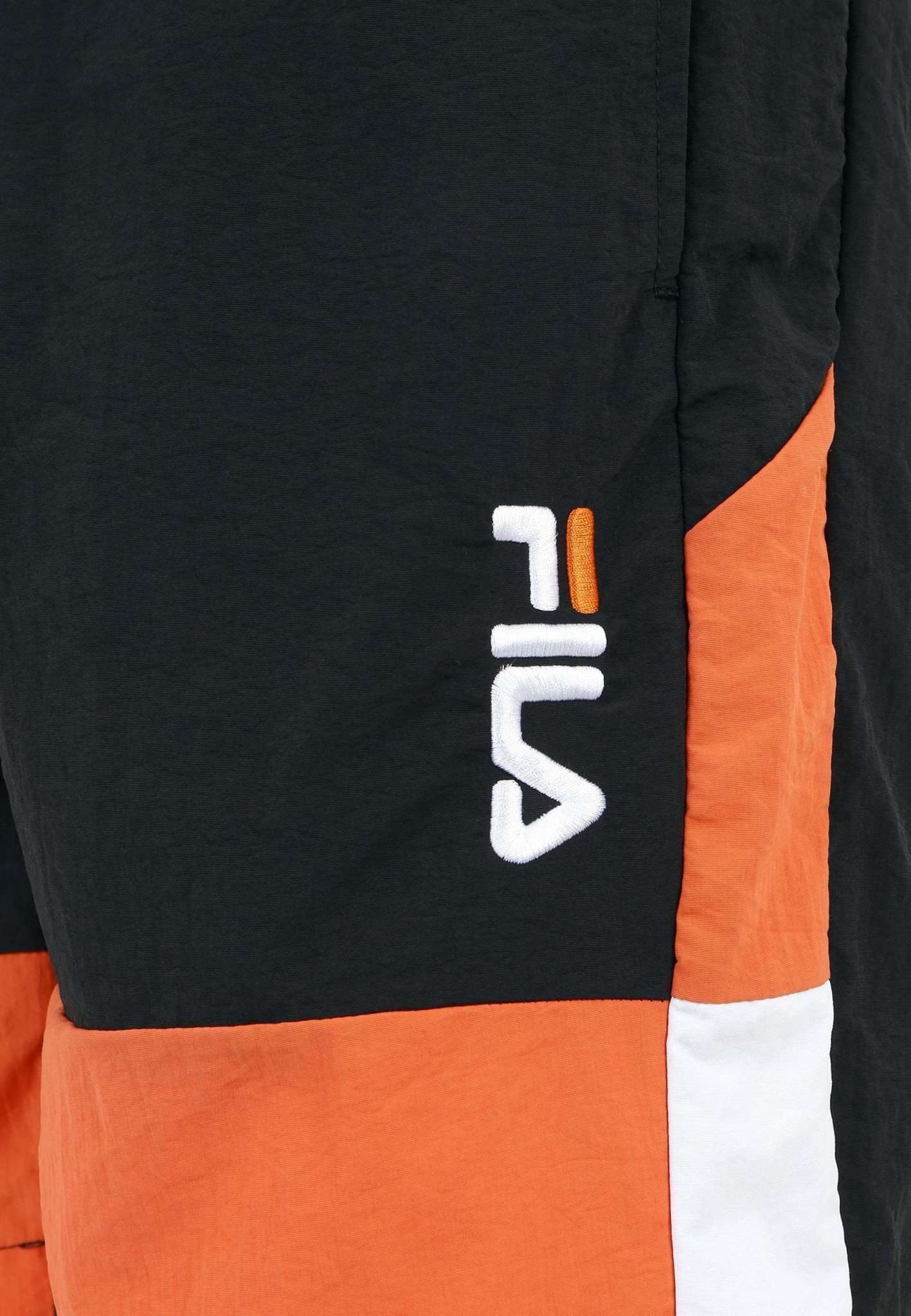 Sciacca Swim Shorts in Black-Celosia Orange-Bright White Swim Shorts Fila   