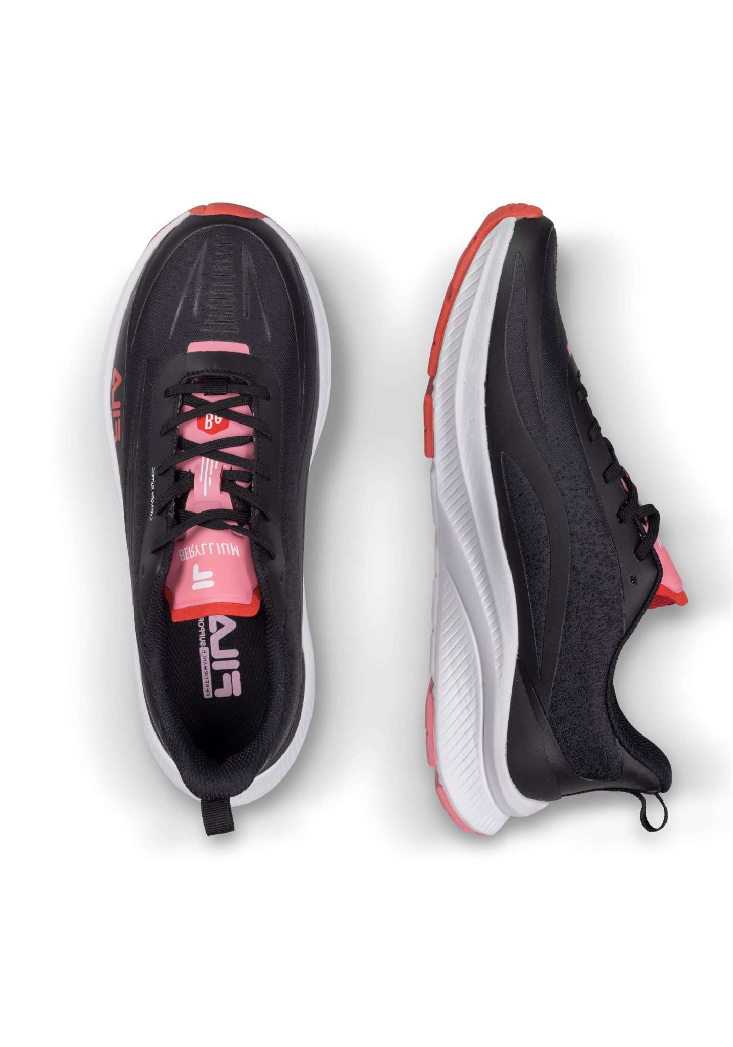 Beryllium Wmn in Black-Fiery Red Running Shoes Fila   