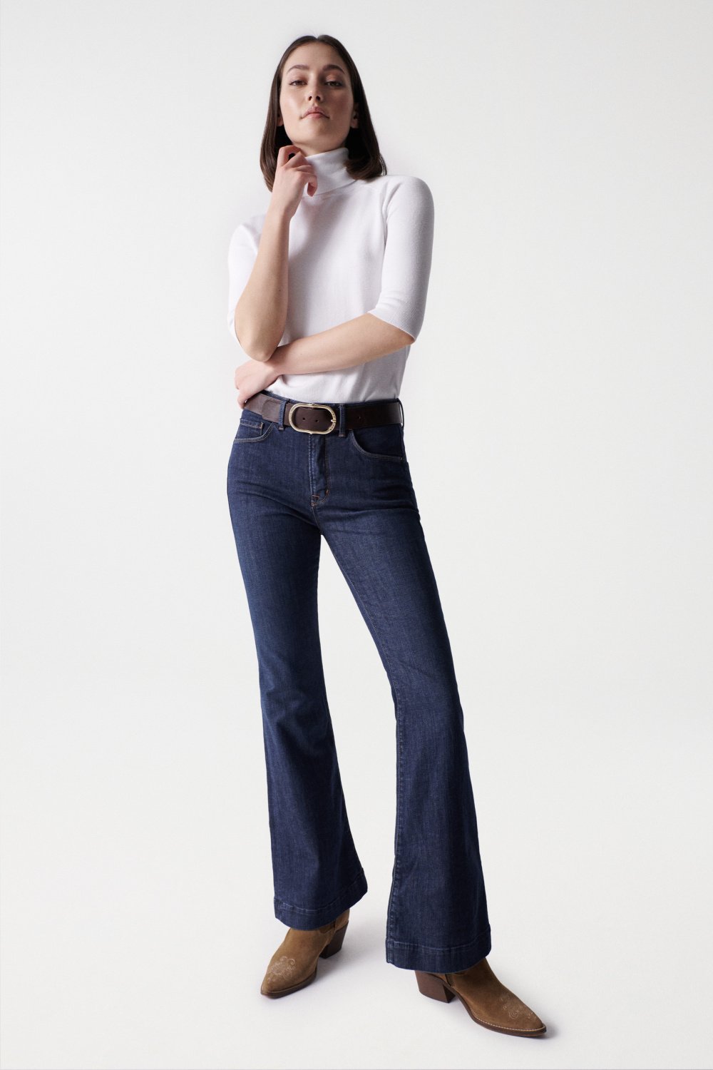 Glamour Flare Push In Dark Wash Jeans Salsa Jeans   