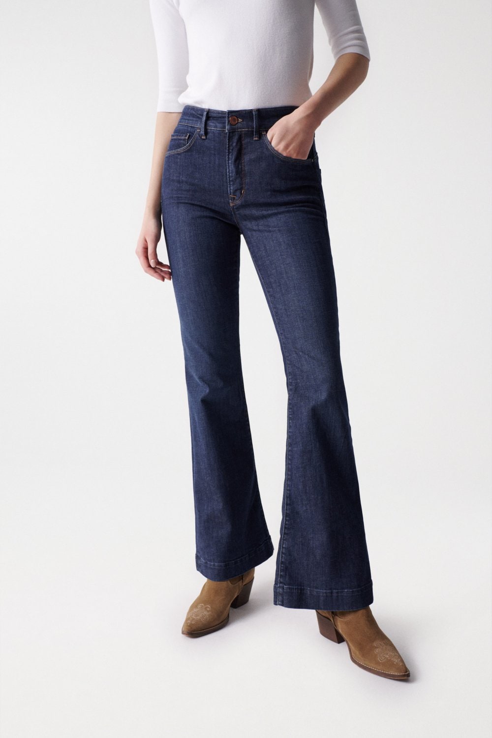 Glamour Flare Push In Dark Wash Jeans Salsa Jeans   