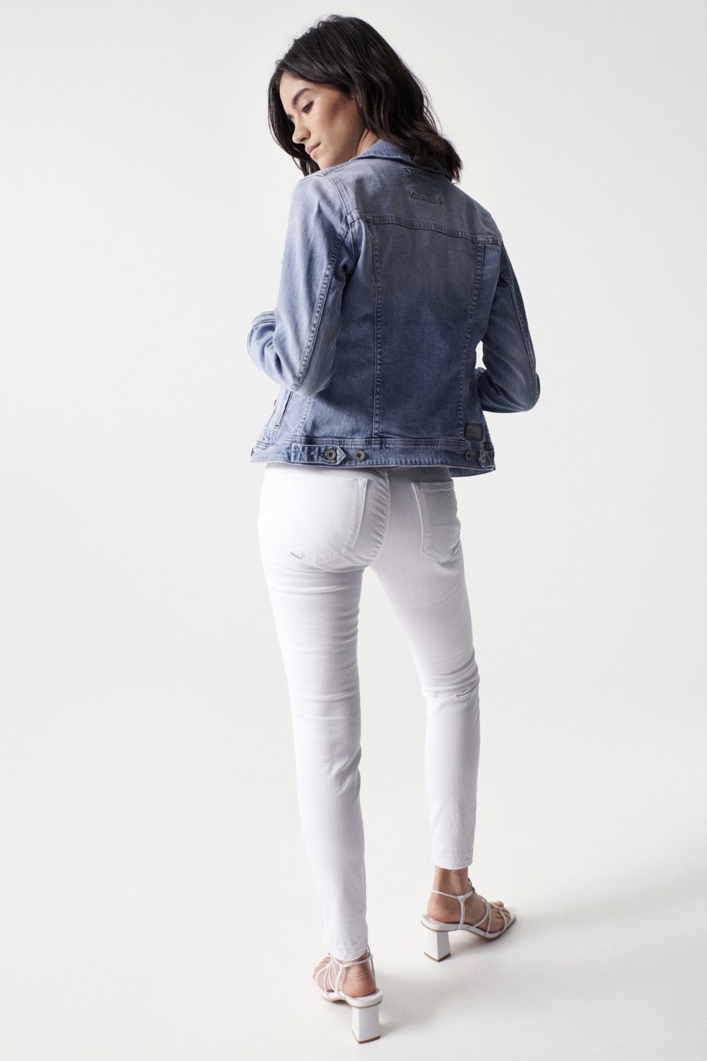 Denim Trucker Jacket in Medium Light Jackets Salsa Jeans   