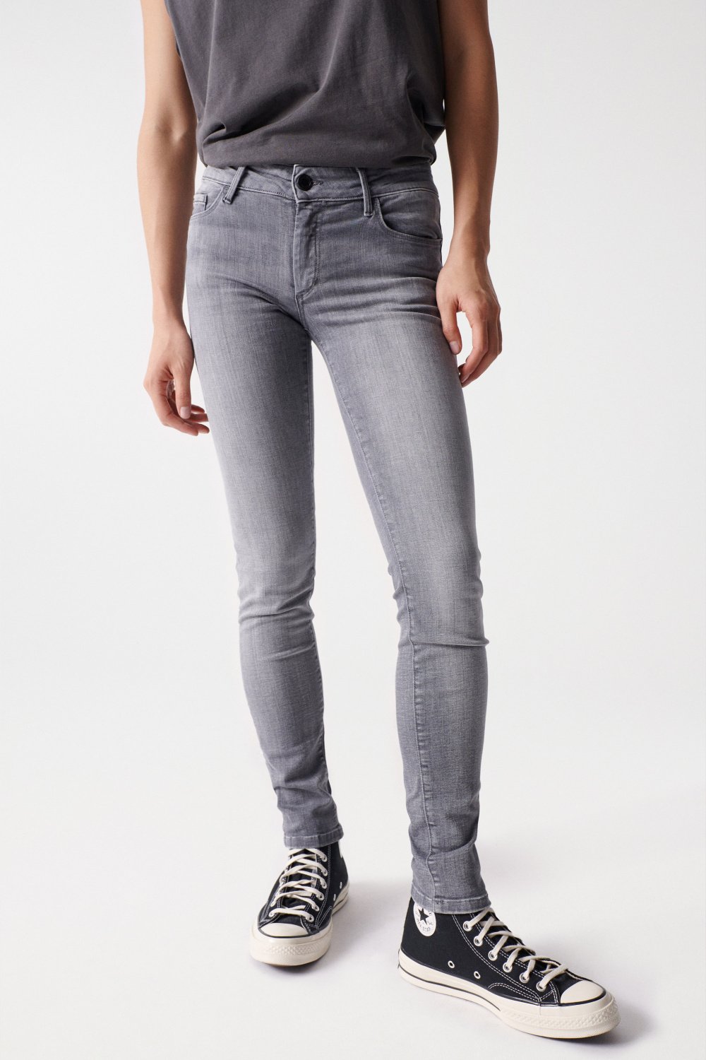 Wonder Skinny Push-Up in Dark Grey Jeans Salsa Jeans   