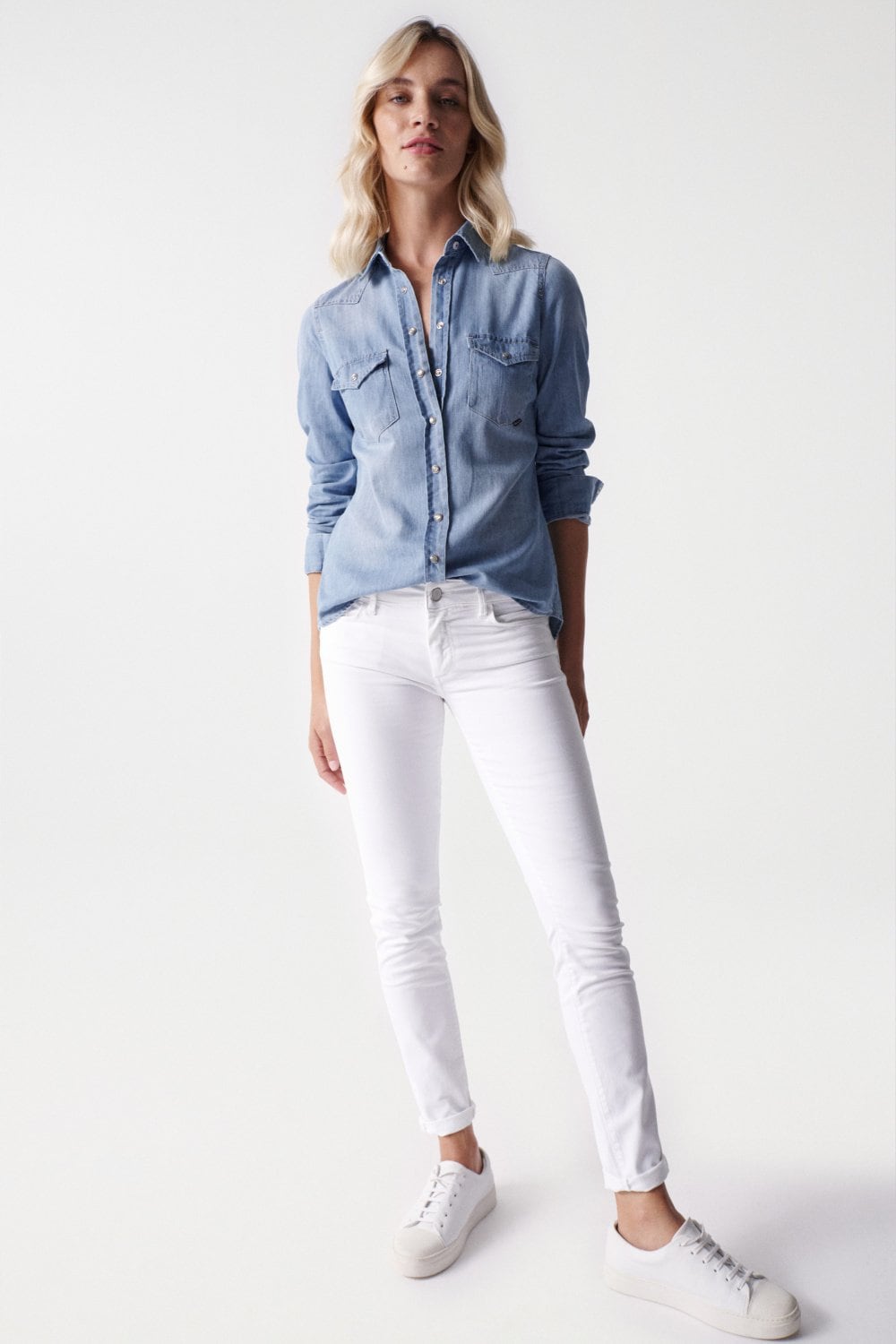 Denim Shirt Lightdenim in Light Wash Shirts Salsa Jeans   