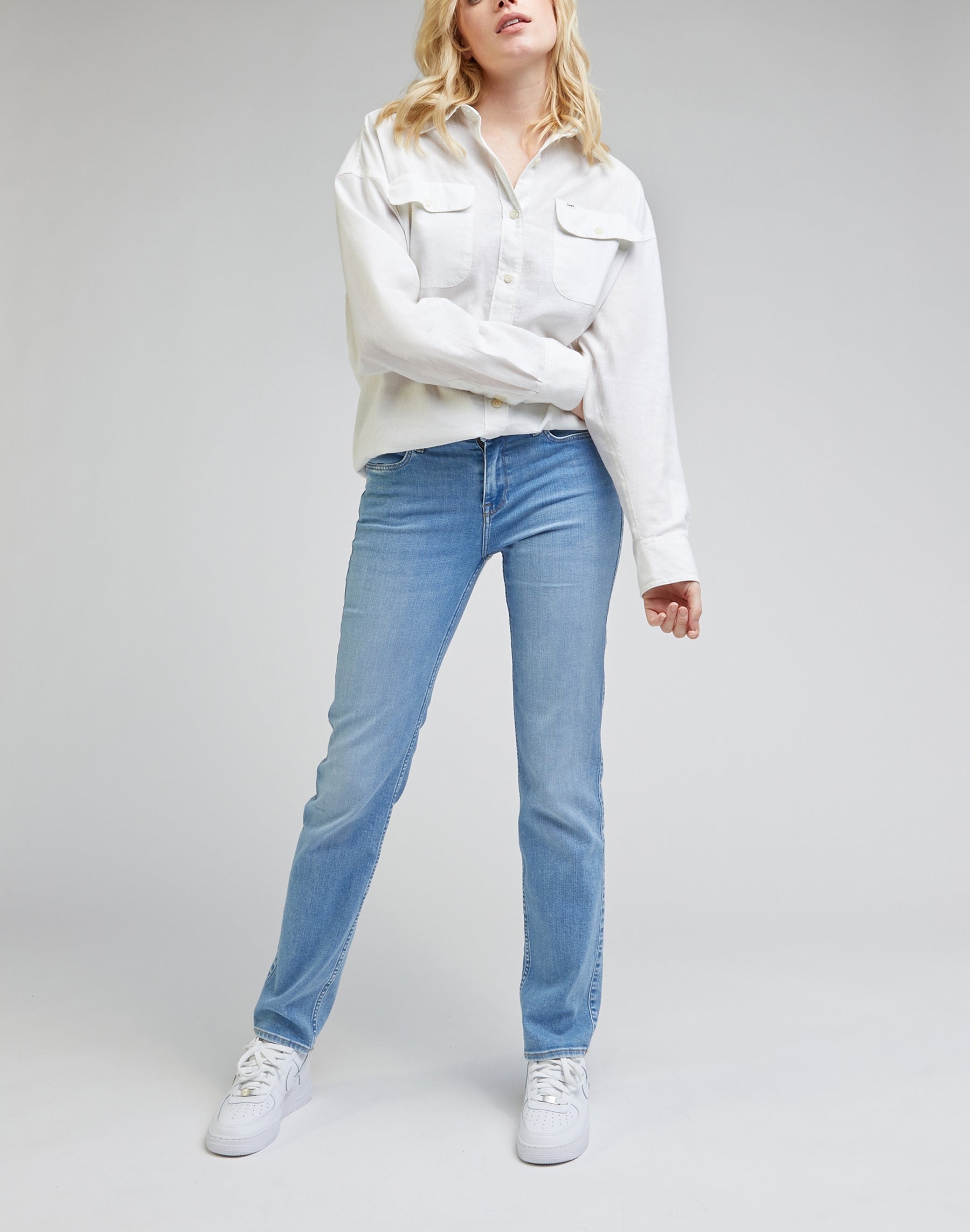 Marion Straight In Rushing In Light Jeans Lee   