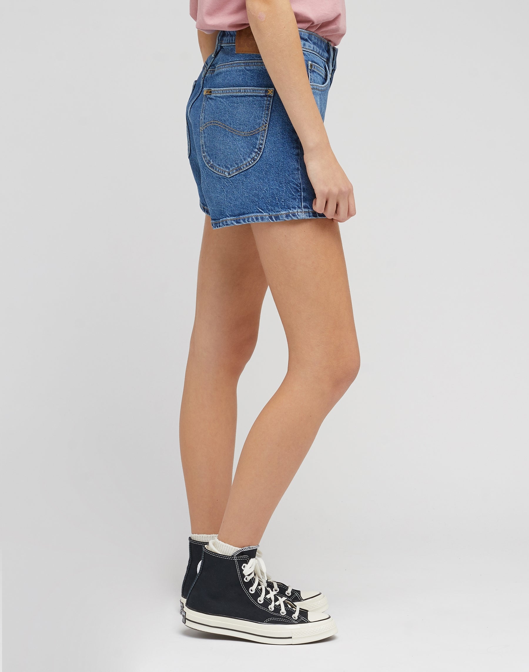 Carol Short in Blue Speed Jean Shorts Lee   