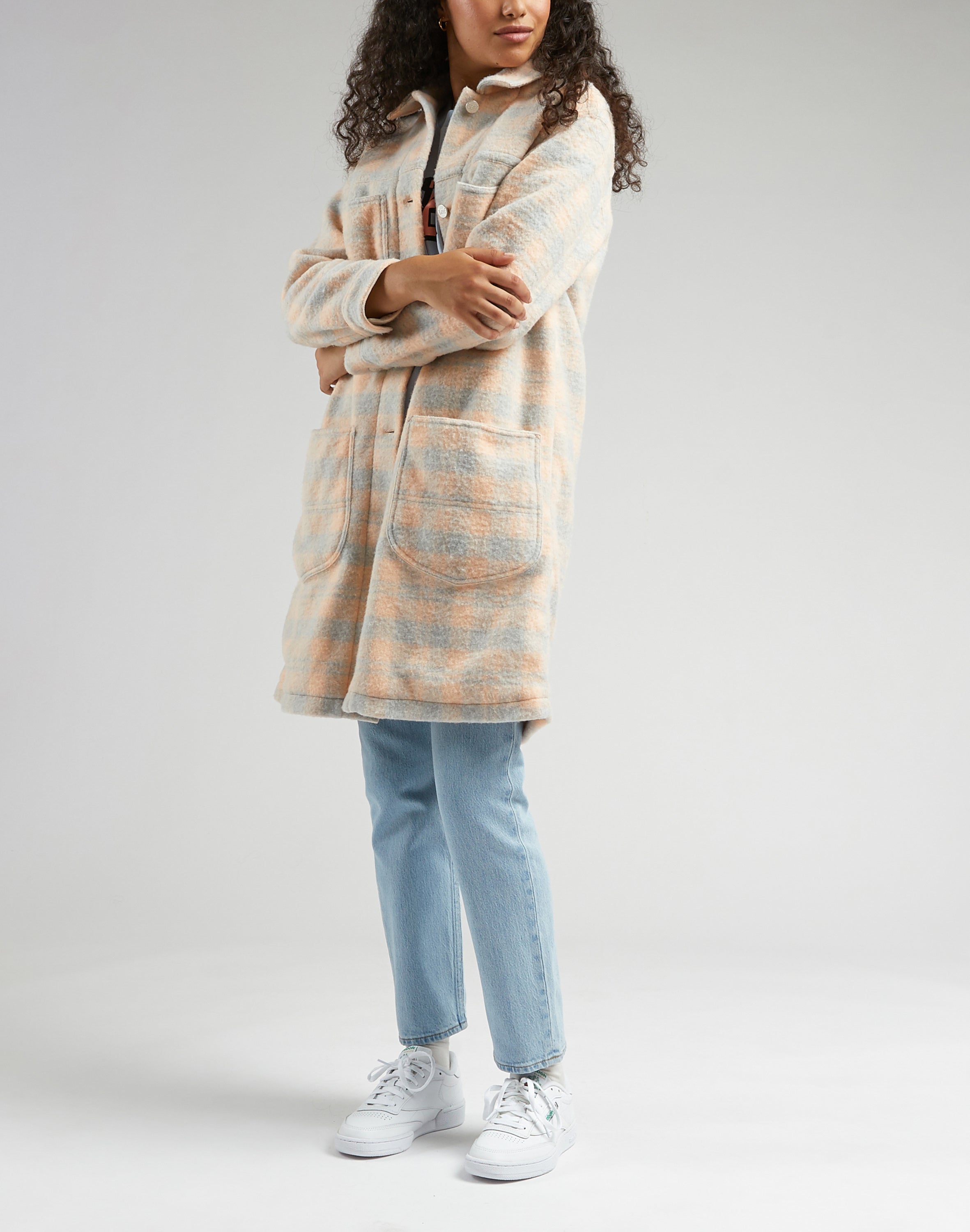 Elongated Chore Coat in Peach Buzz Jackets Lee   