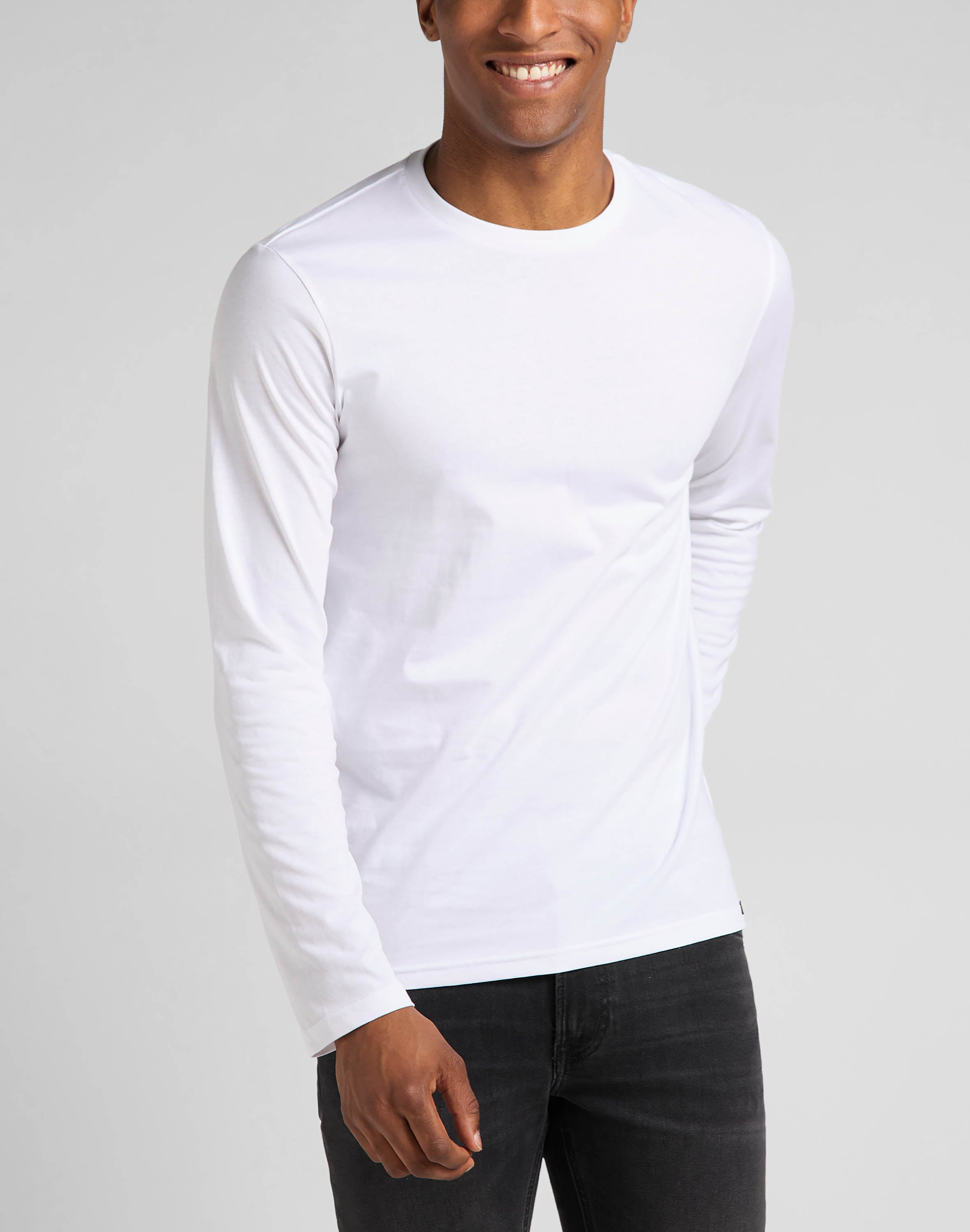 Twin Pack Crew Long Sleeve in Black/White Shirts Lee   