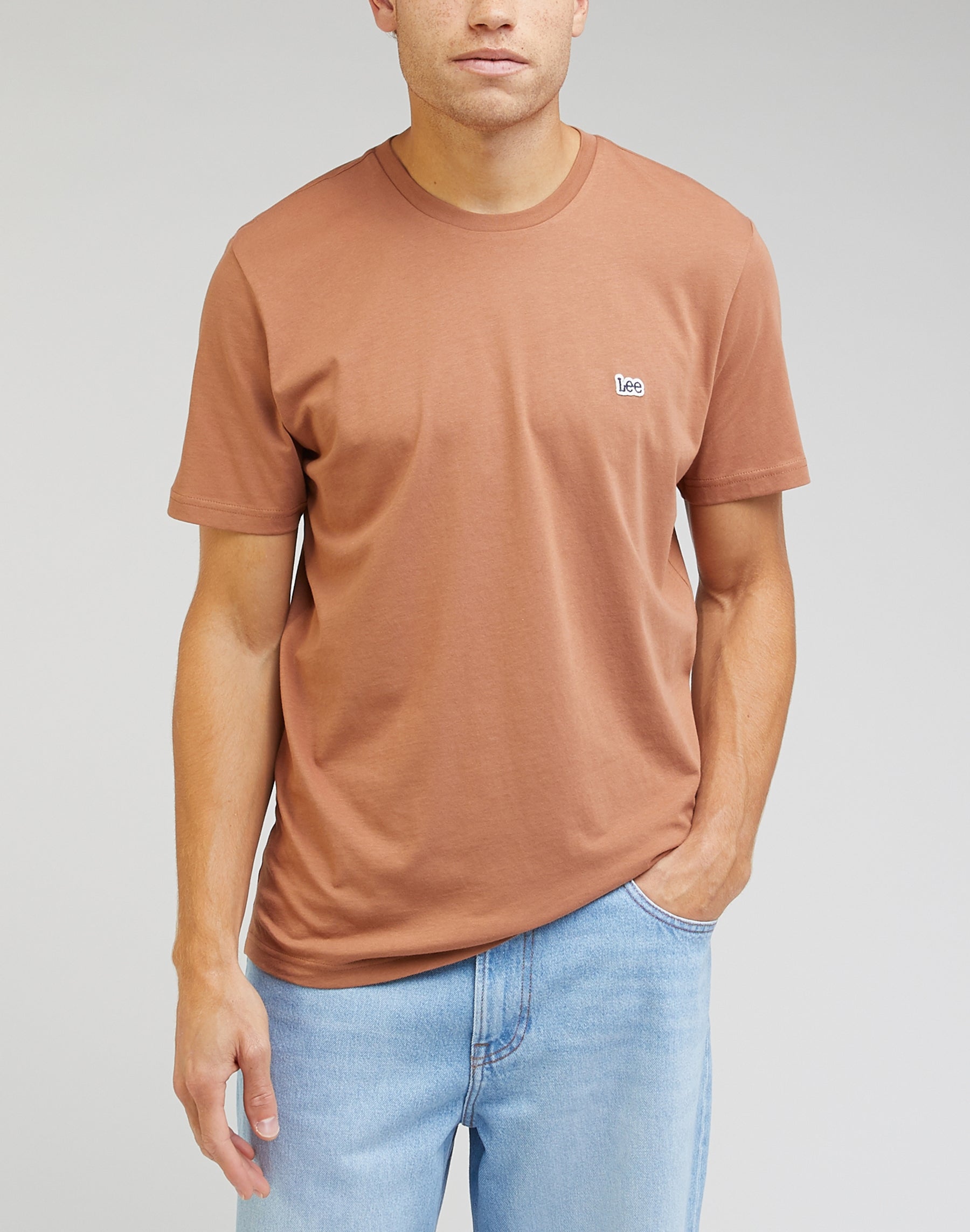 Short sleeve patch logo tee in cider t shirts Lee   