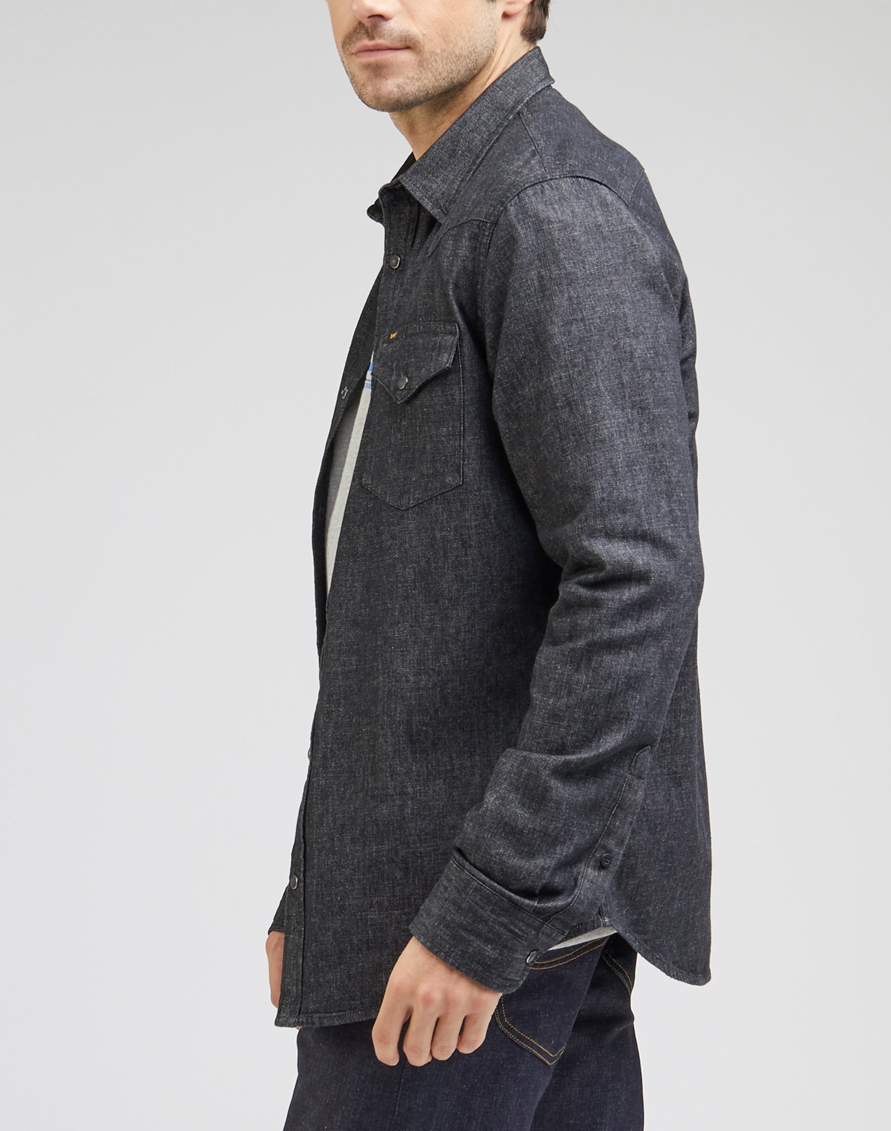 Regular Western Shirt in Washed Black Shirts Lee   