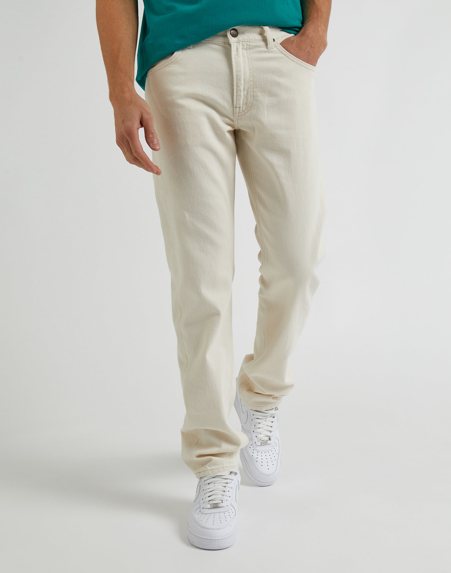 Daren Zip Fly Non Stretch in Ecru Pants Lee   