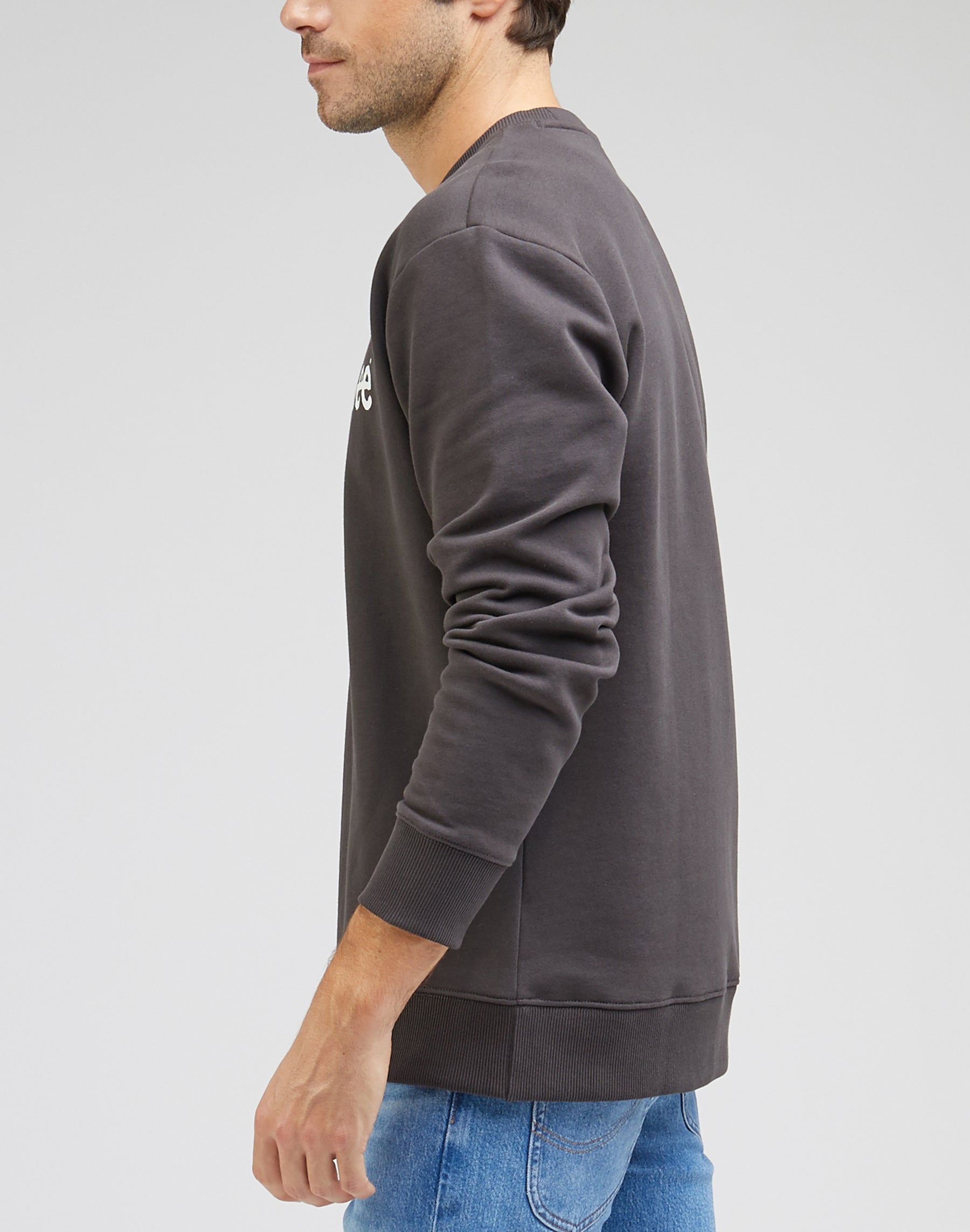 Wobbly Lee Sweatshirt in Washed Black Sweatshirts Lee   