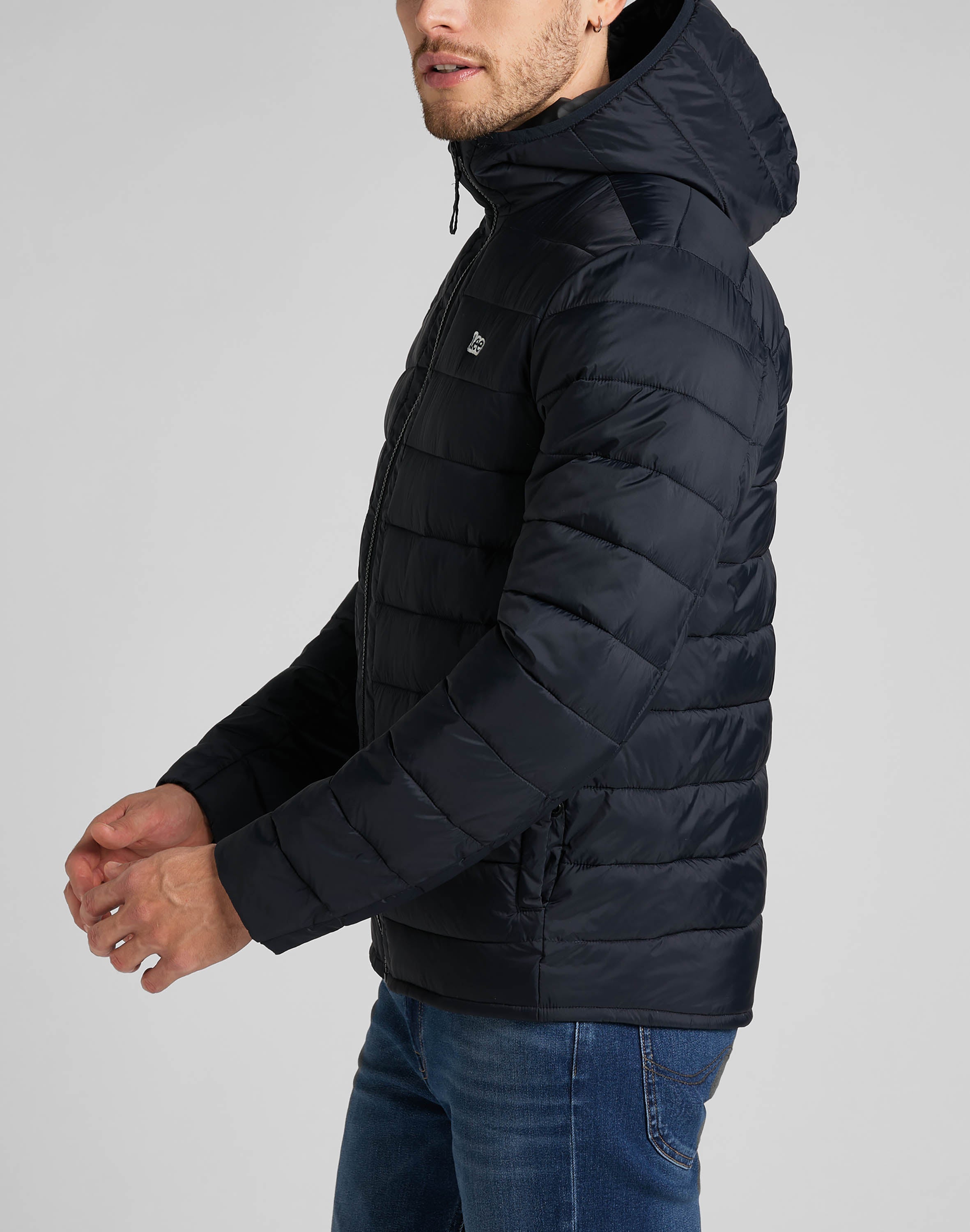 Light Puffer Jacket in Black Jackets Lee   