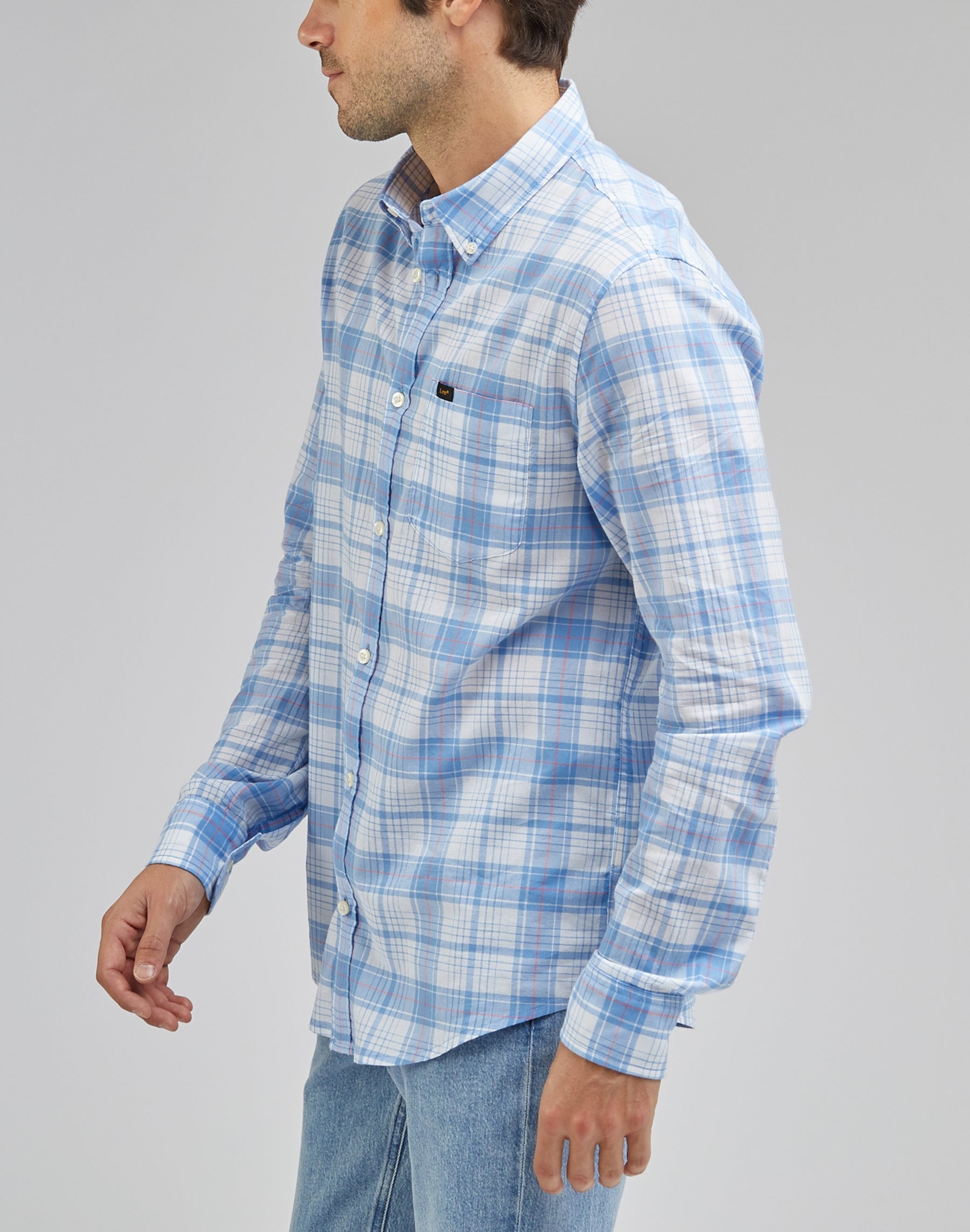 Button Down Shirt in Prep Blue Shirts Lee   