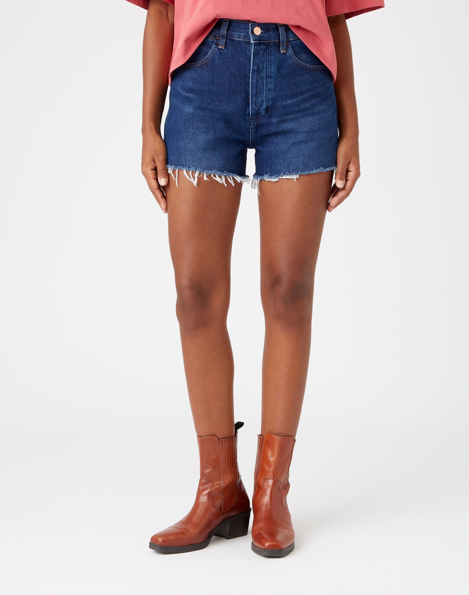 High Rise Festival shorts in Blue Horizons denim shorts Wrangler   