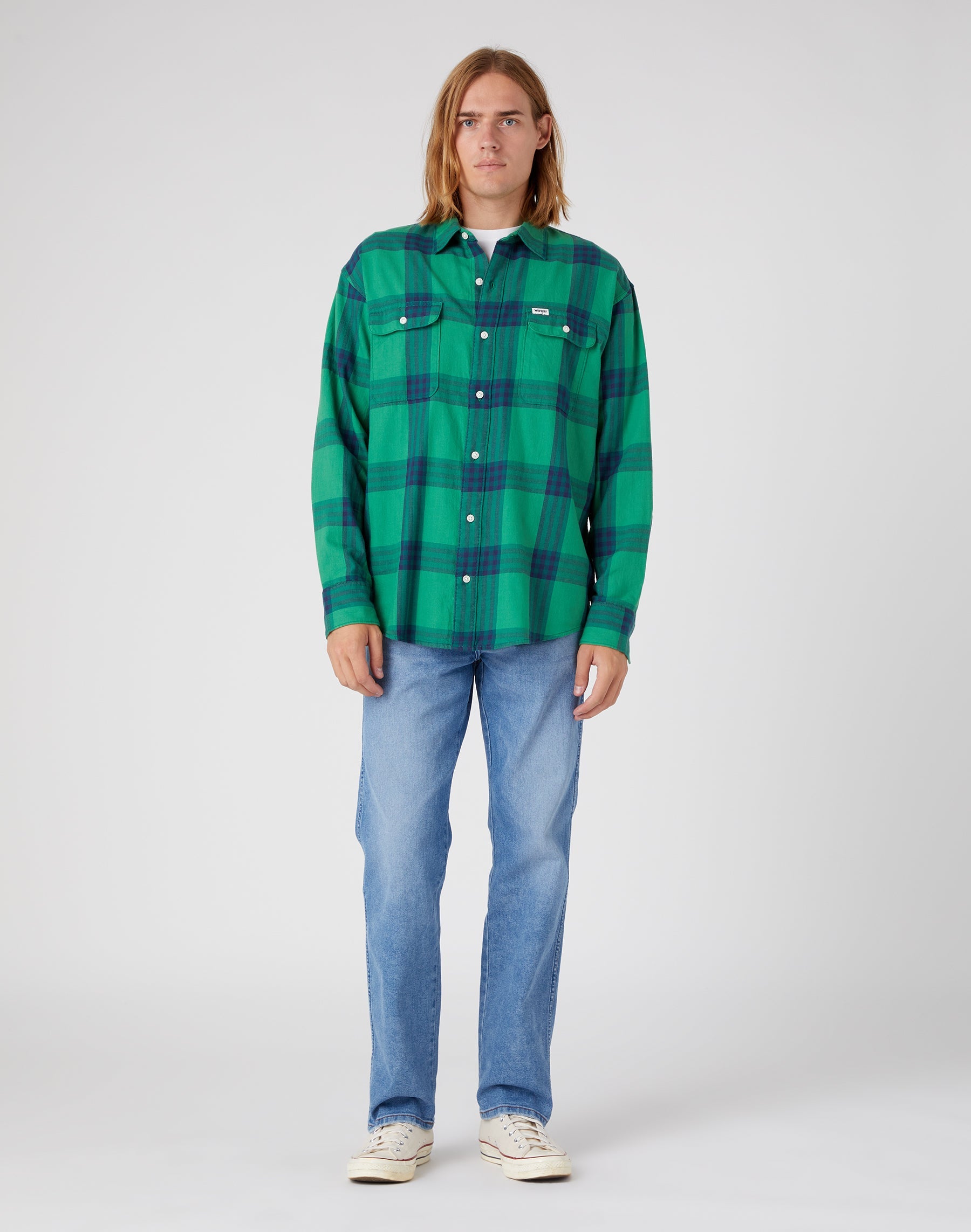 Patch Pocket Shirt in Pine Green Shirts Wrangler   