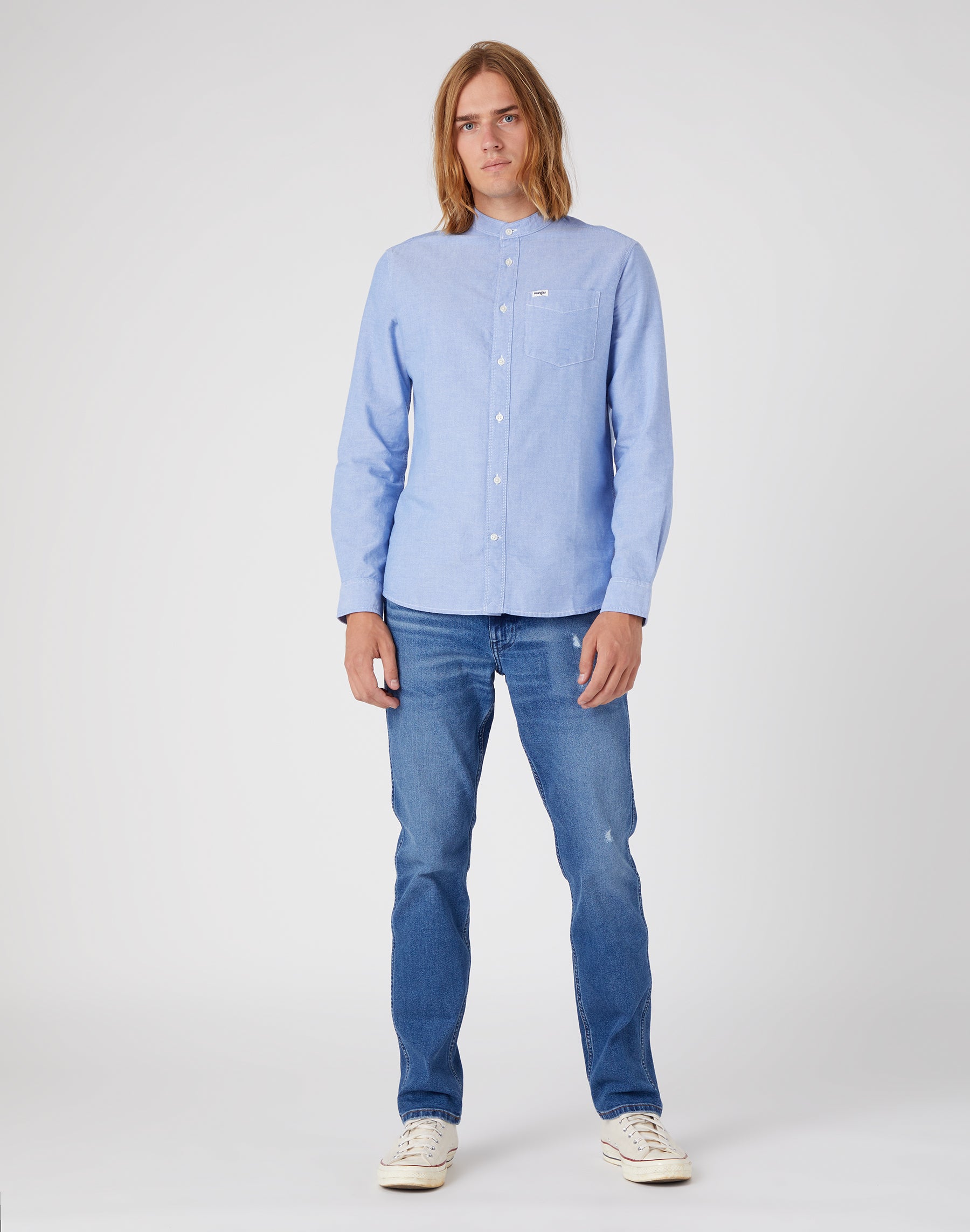 One Pocket Shirt in Limoges Blue Shirts Wrangler   