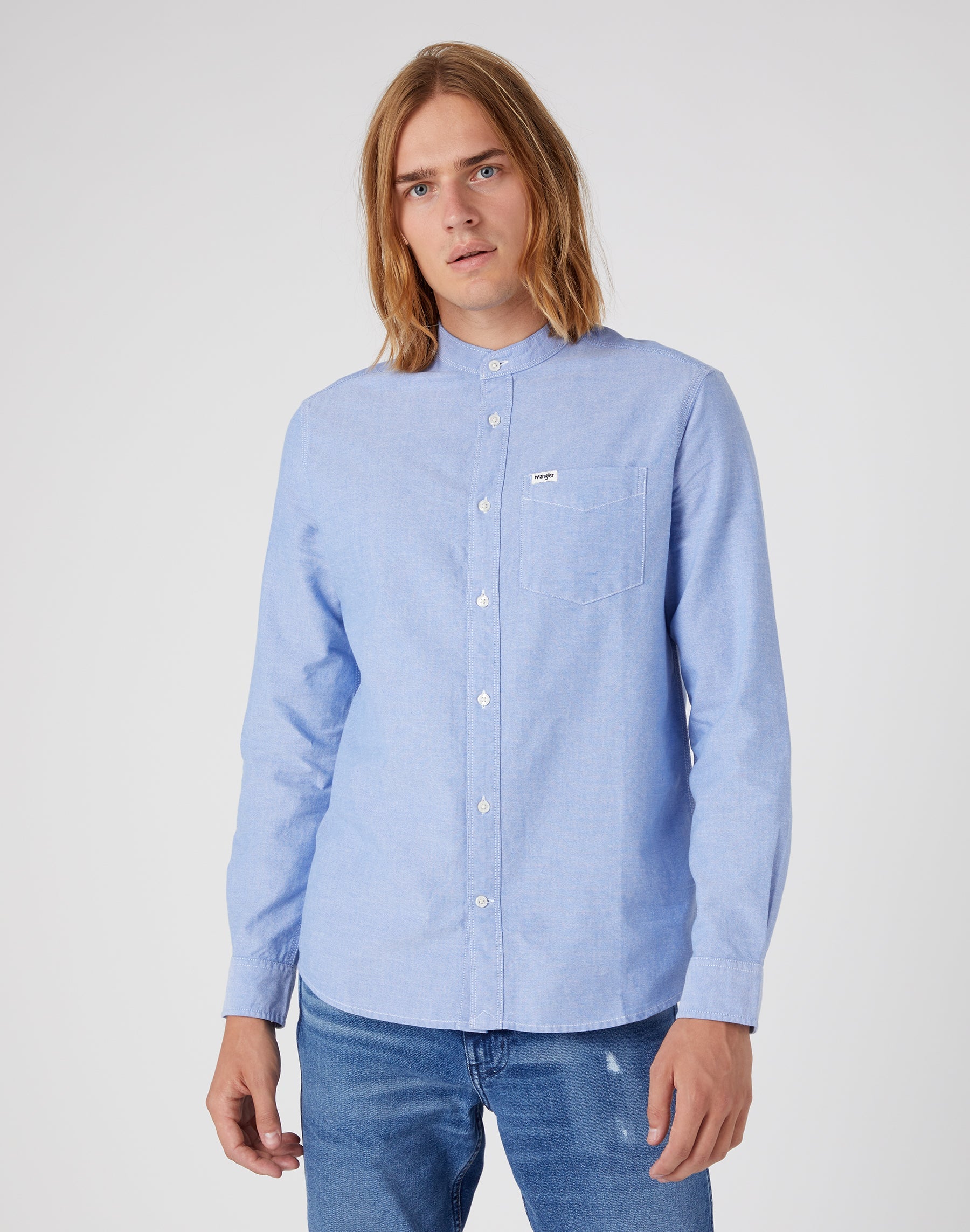 One Pocket Shirt in Limoges Blue Shirts Wrangler   