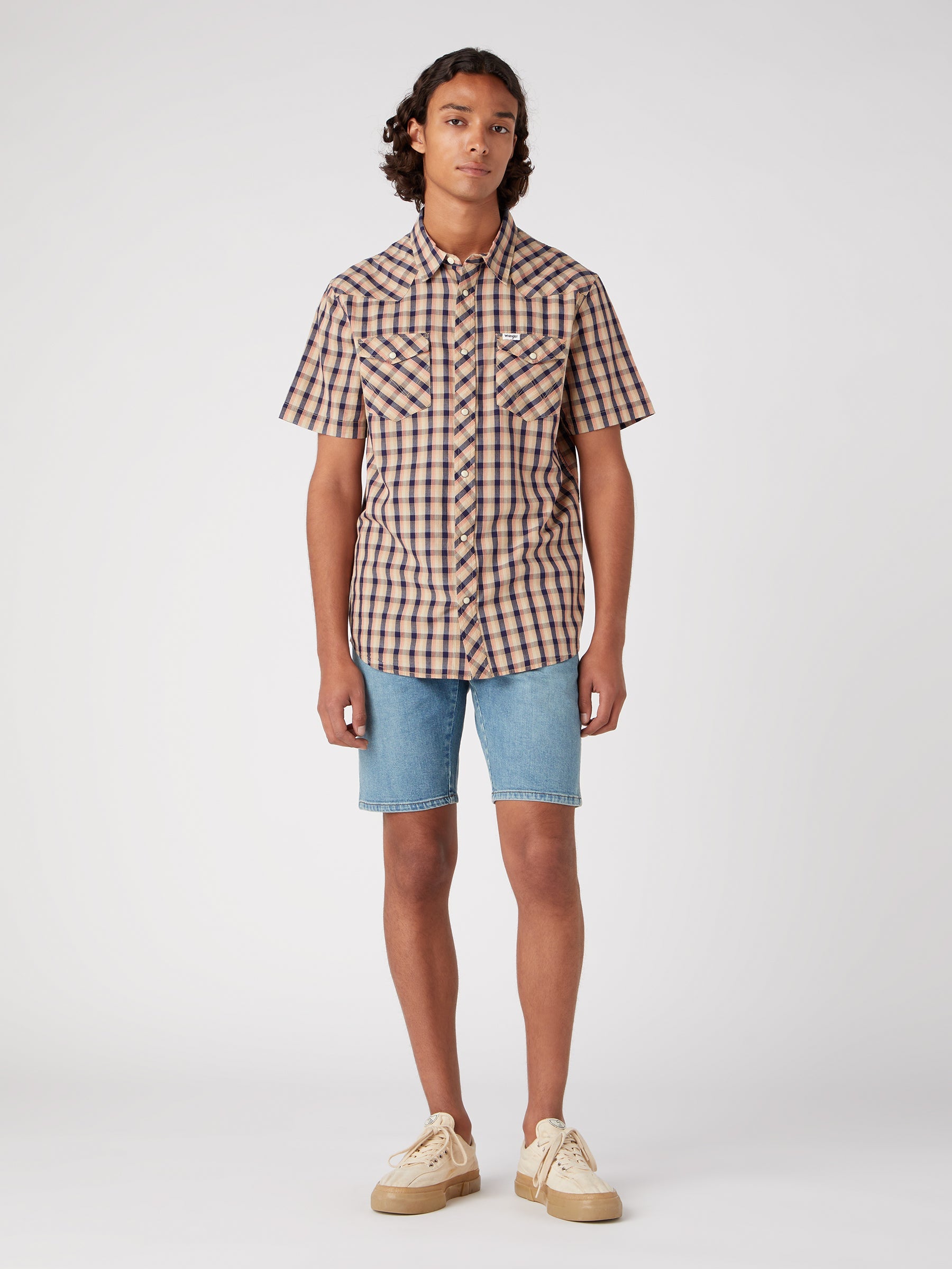 Short Sleeve Western Shirt in Tobacco Brown Shirts Wrangler   