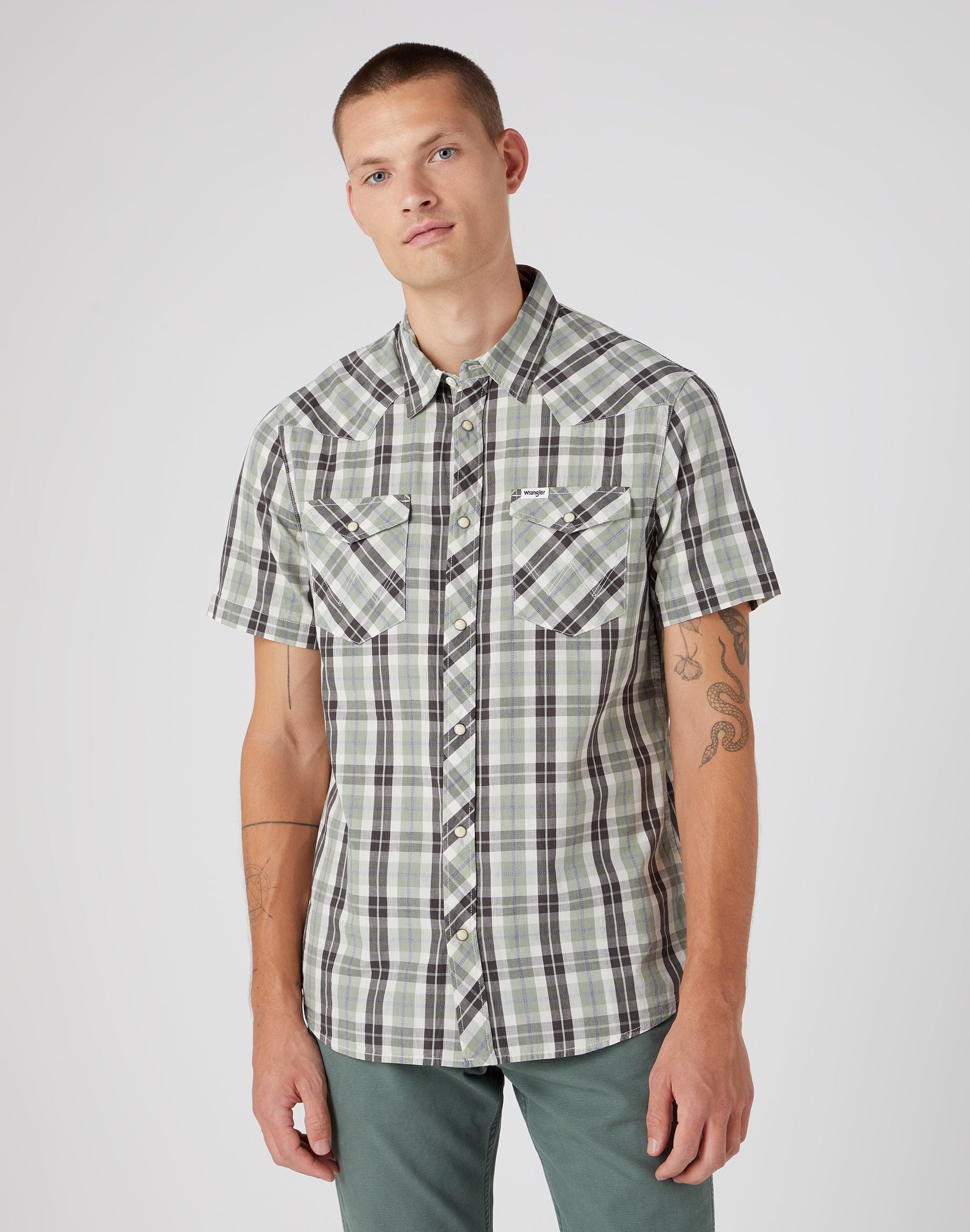 Short sleeve Western Shirt in Black Shirts Wrangler   